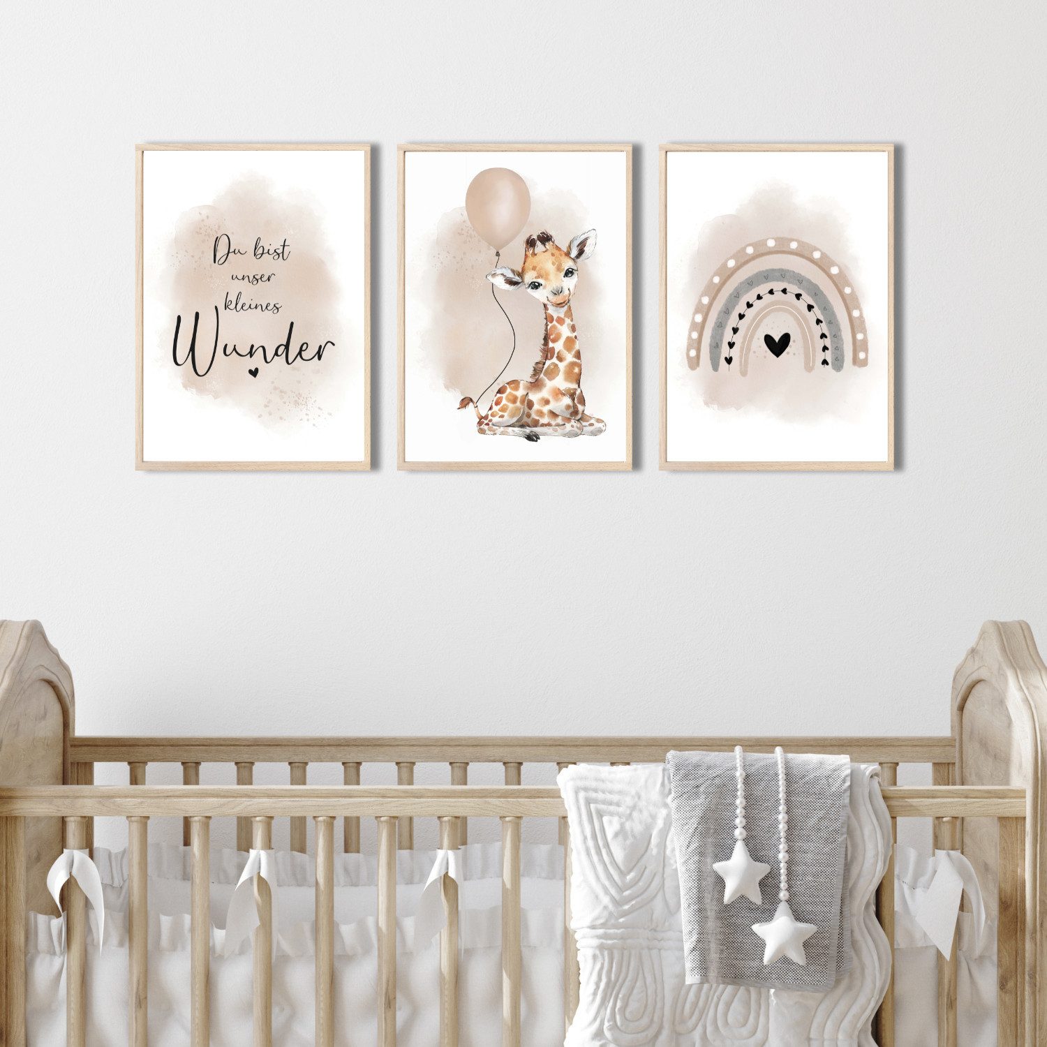 MeinBaby123® Poster Bilder Kinderzimmer, Poster Kinderzimmer Deko, Babyzimmer Deko, Spruch Wandbilder,  Boho,  Tiere