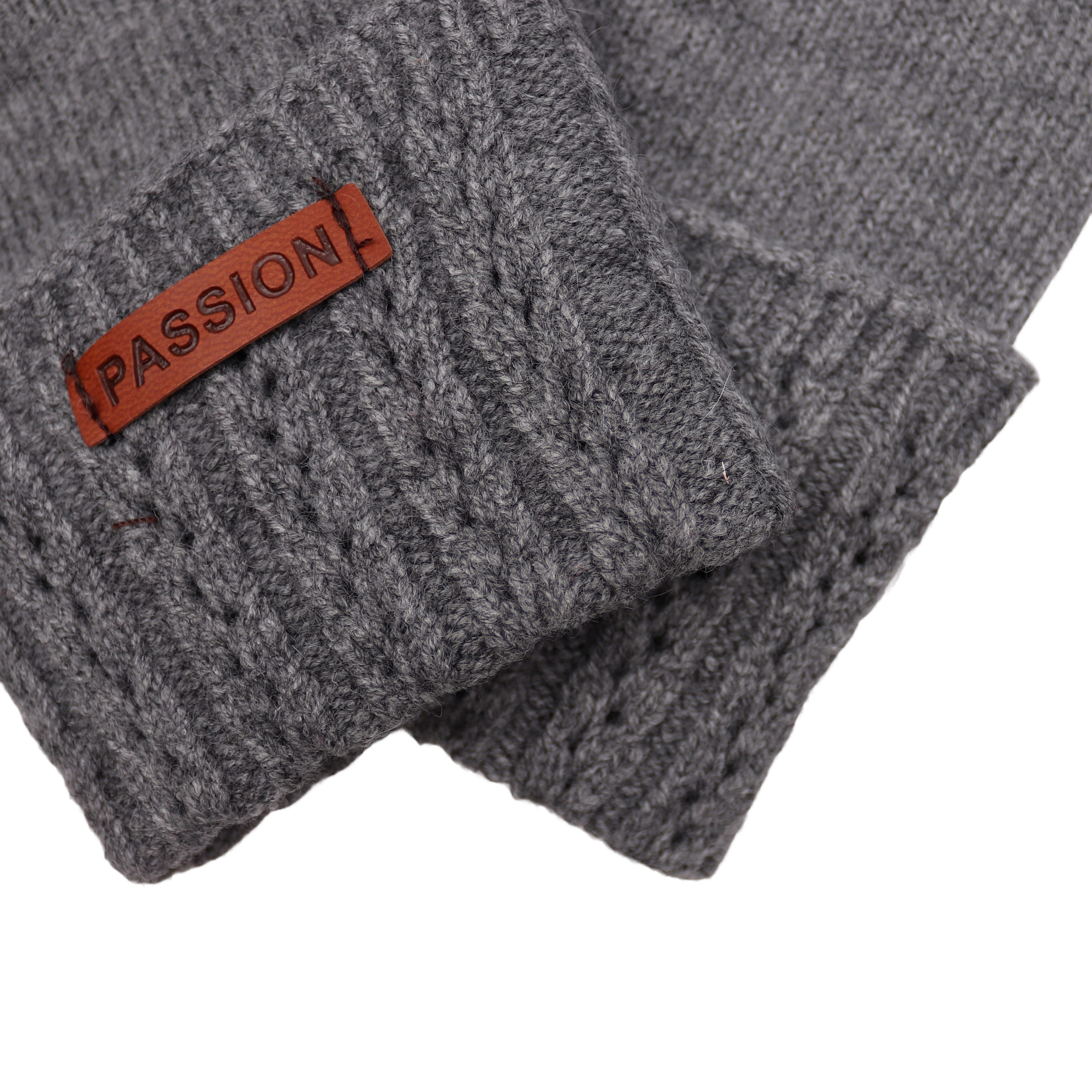 MIRROSI Strickhandschuhe Damen Handschuhe warm Weich, Einheitsgröße Zopfmuster sehr weich und warm ideal für Herbst oder Winter