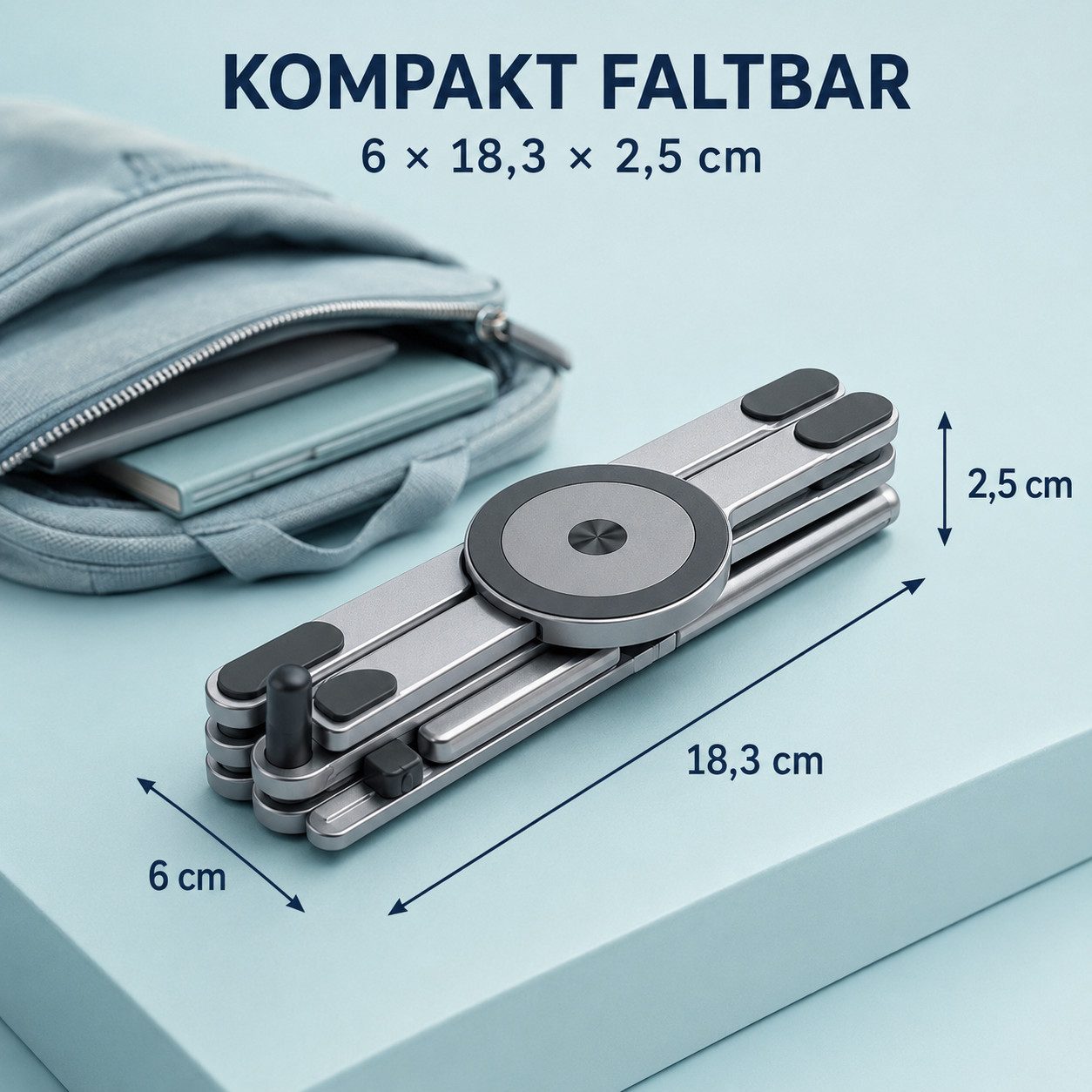 Fyrove Handy-Halterung 3-in-1 Magnet-Laptopständer, höhenverstellbar & platzsparend tragbar, (bis 13 Zoll, Set, Für 4-16 Zoll Laptop/Tablet/Mobiltelefon, Magnetischer, hochbelüfteter und ergonomischer Laptop-Ständer)