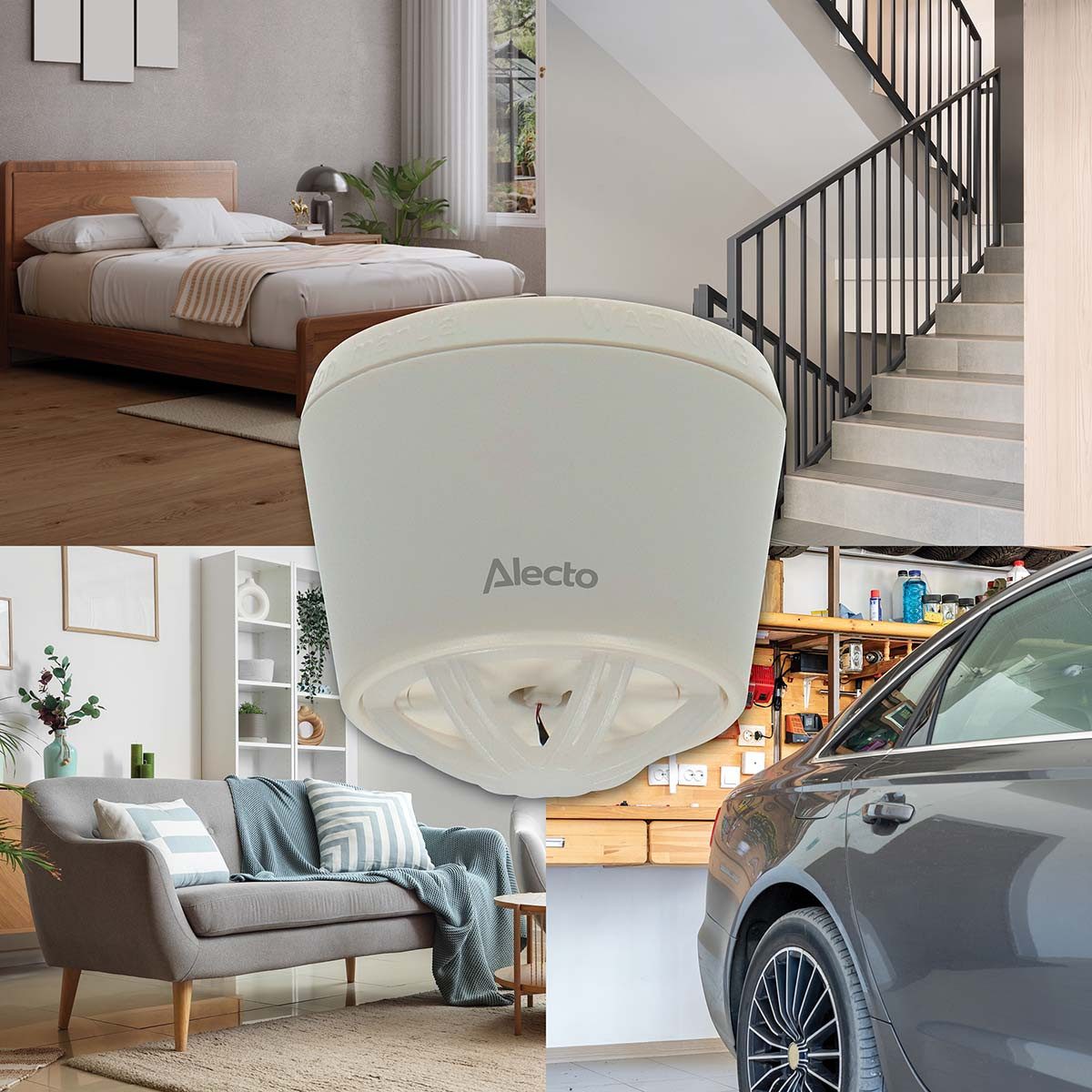 Alecto HA59 Rauch- und Hitzewarnmelder (Temperaturwarnung 54-70°C, 85 dB Alarmton, einfache Installation)