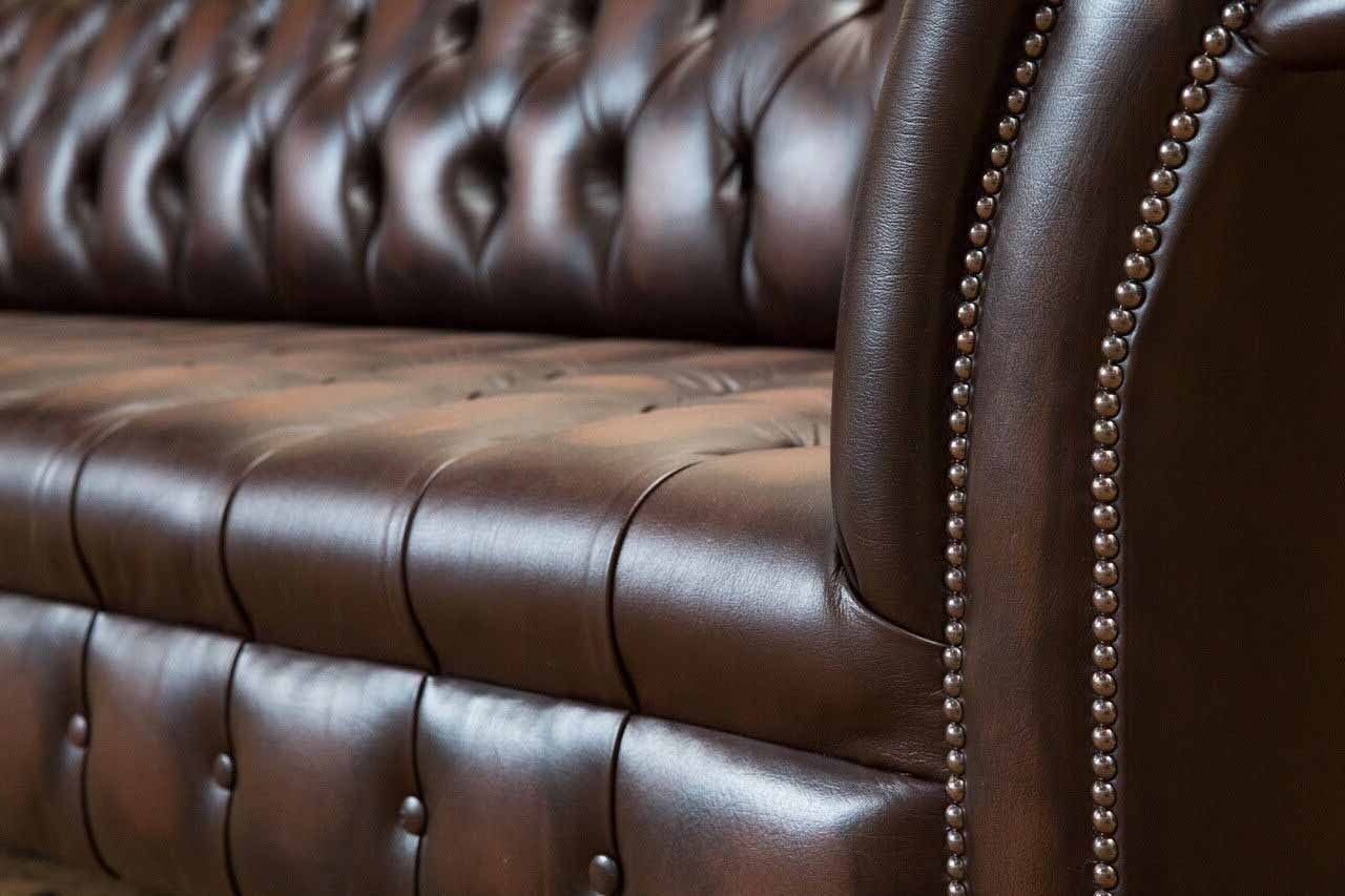 Sofort, Leder Teile, Leder Made Design Chesterfield-Sofa Couchen Chesterfield Sitzer in Europa Sofa 1 4 JVmoebel 100%