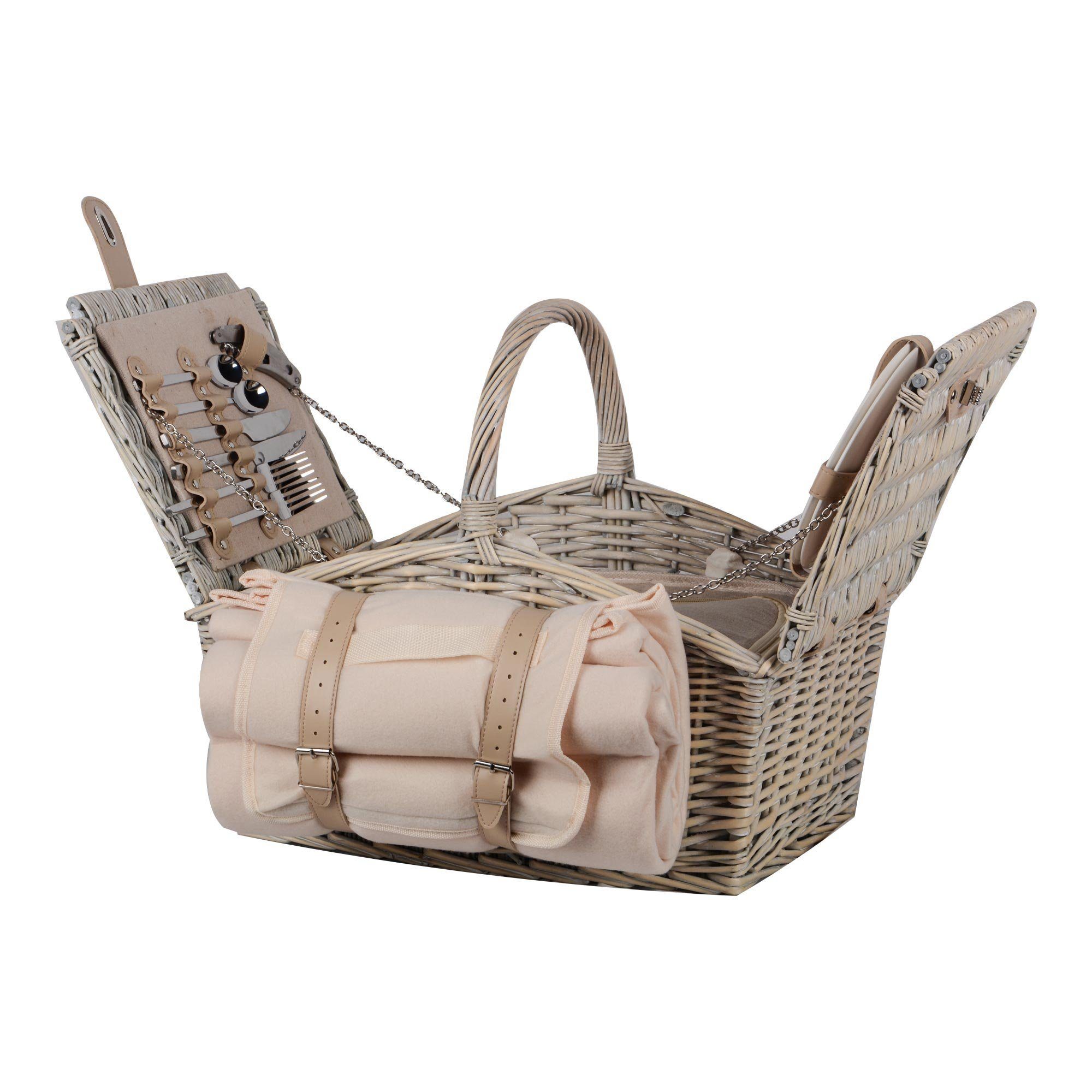 UNUS GARDEN Picknickkorb Komplettset für 2 Personen (1 St., 28/40x32x48 cm günstig online kaufen