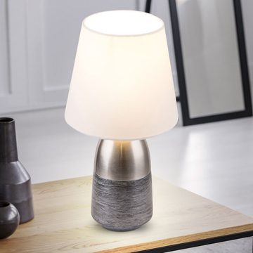 etc-shop LED Tischleuchte, Leuchtmittel inklusive, Warmweiß, Farbwechsel, Touch Tisch Lampe DIMMBAR Wohn ZImmer FERNBEDIENUNG Textil