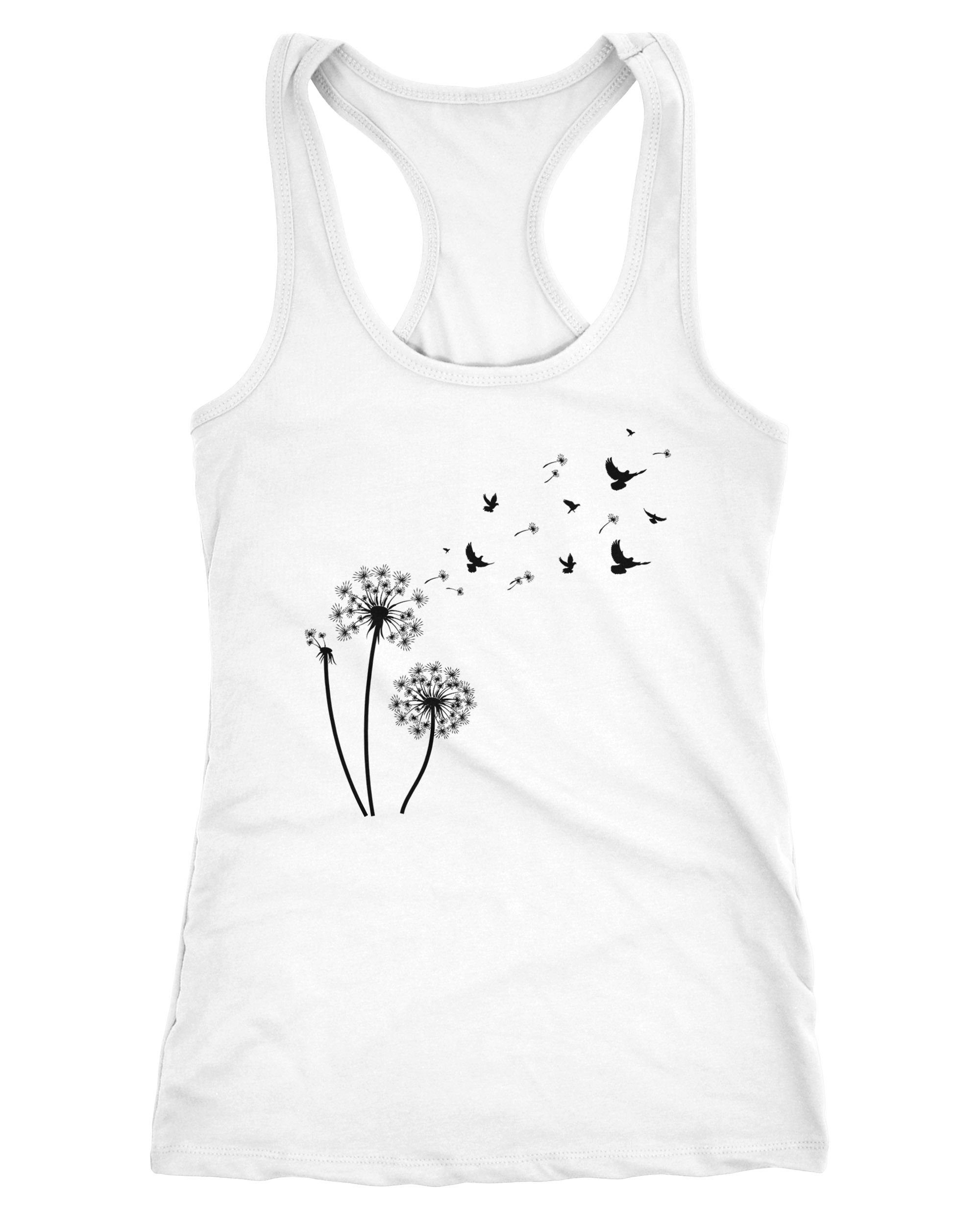 Neverless Tanktop Damen Tank-Top Pusteblume Vögel günstig online kaufen