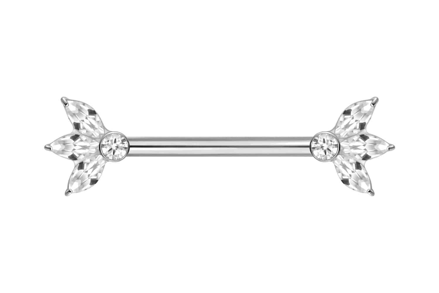 PIERCINGLINE Brustwarzenpiercing Titan Nippelpiercing mit Innengewinde LOTUSBLÜTE (Barbells, 1-tlg), Brust-, Nippel-Piercing, Titan