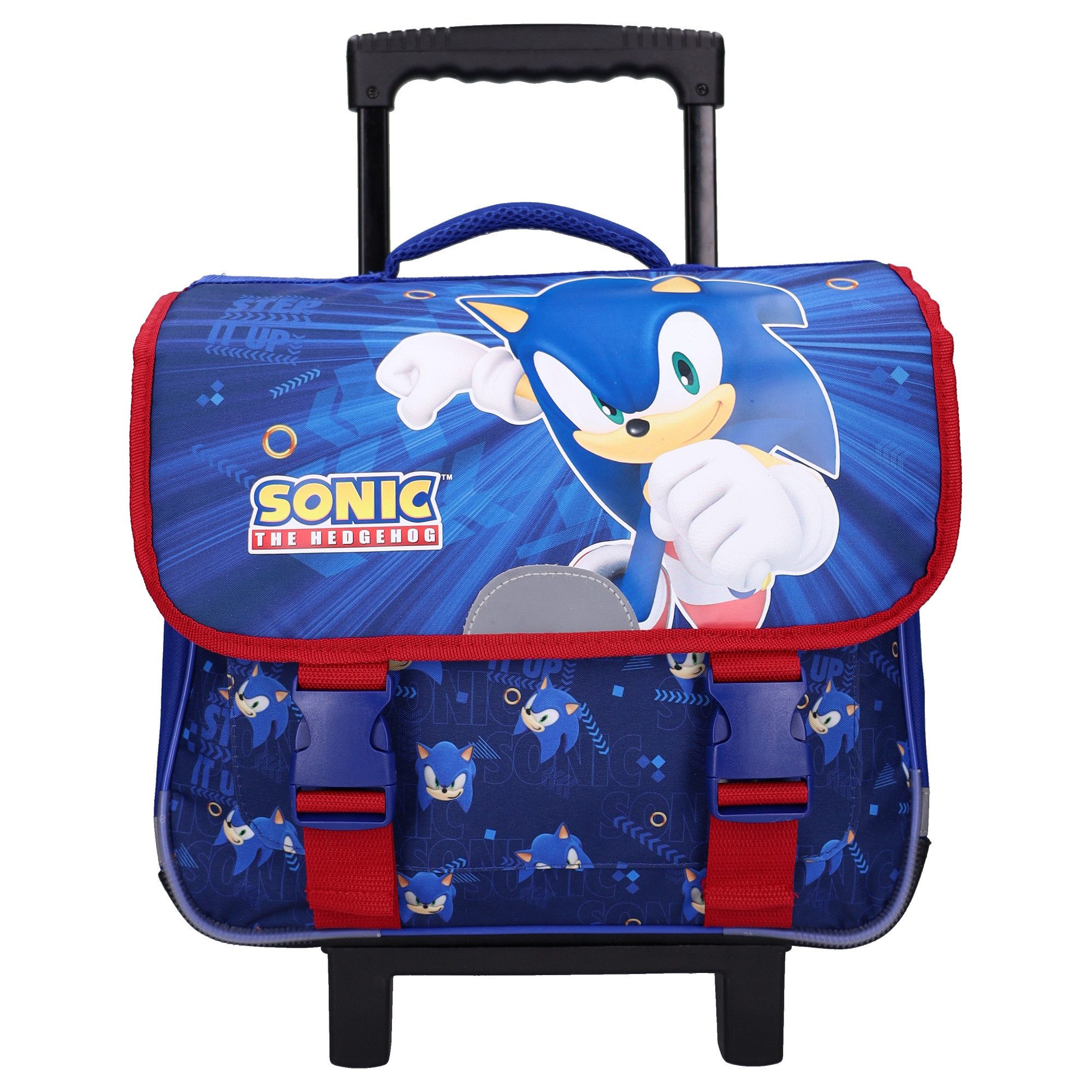 Sonic The Hedgehog Kinderrucksack Still Unstoppable Schultrolley mit Frontfach und Schultergurten