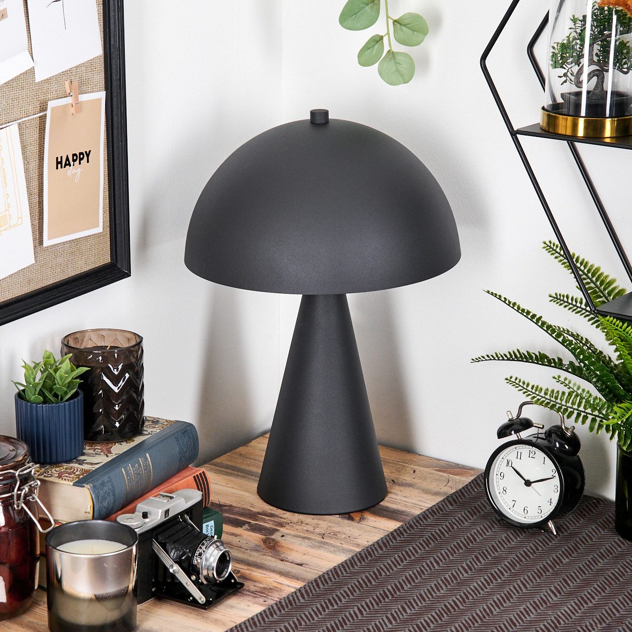 hofstein Tischleuchte Tischlampe aus Metall in Schwarz mit Schalter am Kabe günstig online kaufen