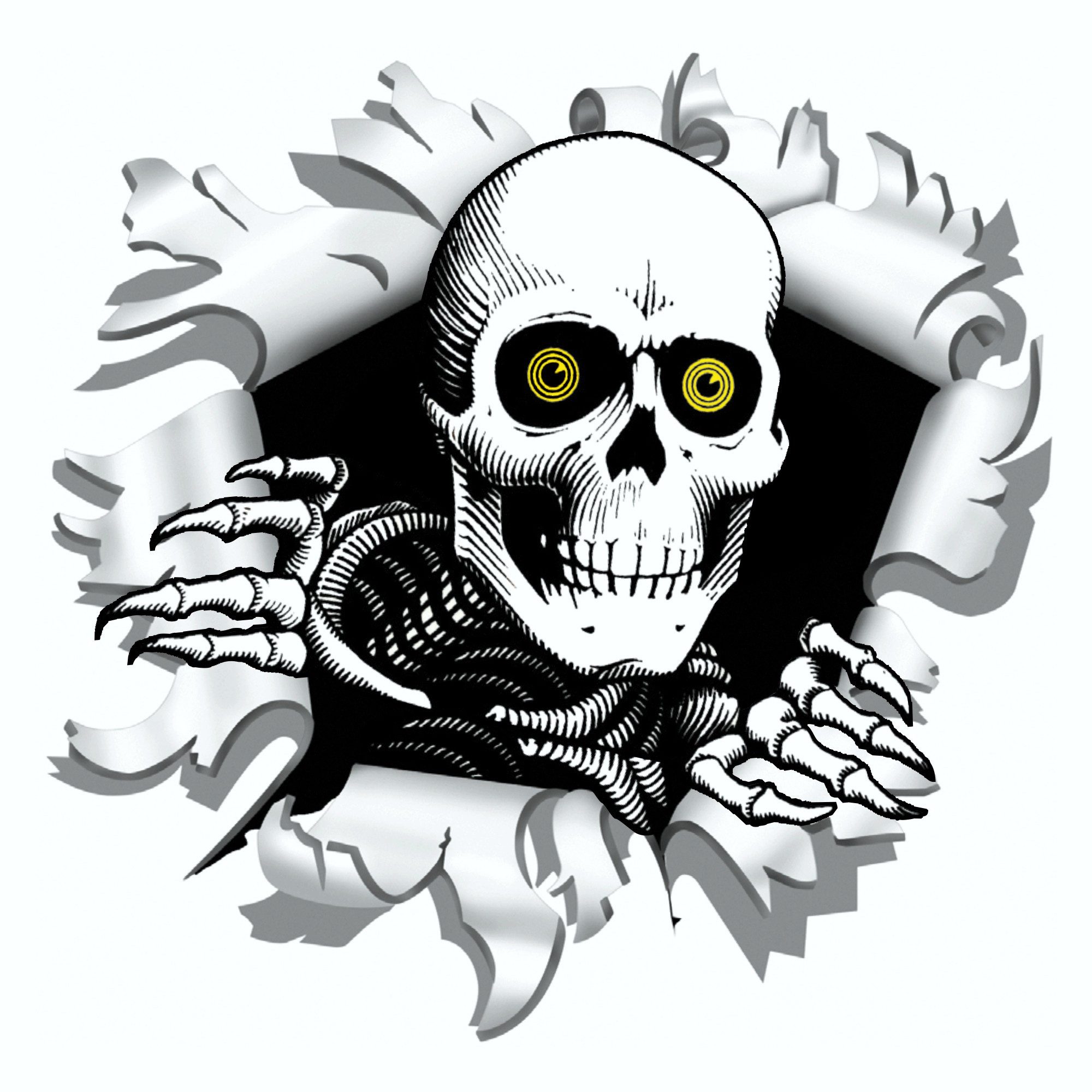 Hermann Schütz Aufkleber Aufkleber Einschussloch 90 mm Motiv Totenkopf