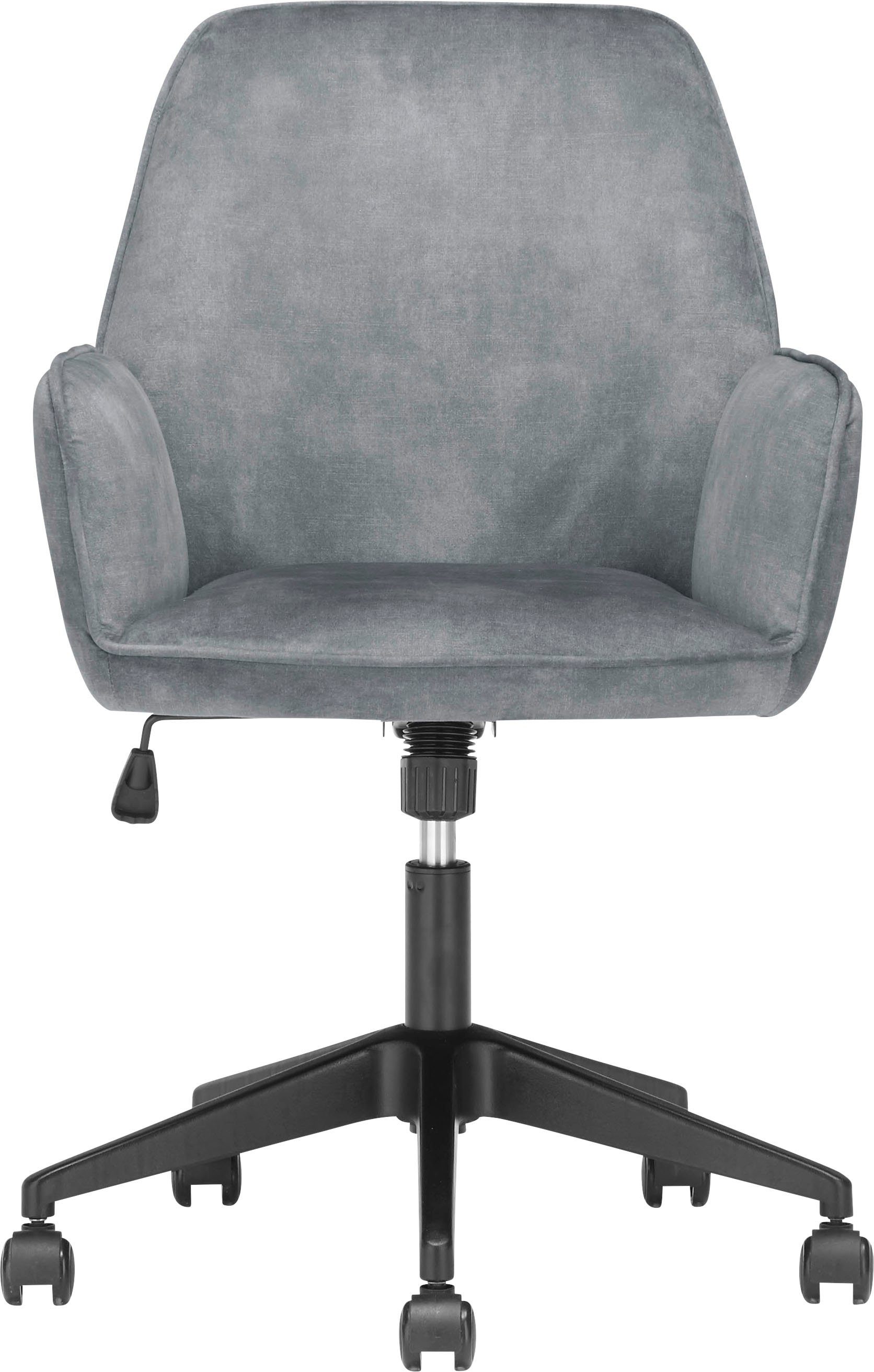 MCA furniture Schreibtischstuhl O-Ottawa, Velvet, Bürostuhl mit Komfortsitzhöhe stufenlos verstellbar Grau | Grau | Drehstühle