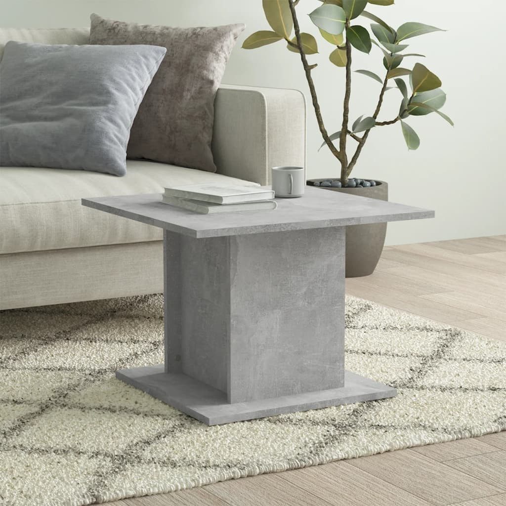 furnicato Couchtisch Betongrau 55,5 x 55,5 x 40 cm aus Holzwerkstoff (1-St), Pflegeleichter Wohnzimmertisch mit stabiler Platte für das Zuhause