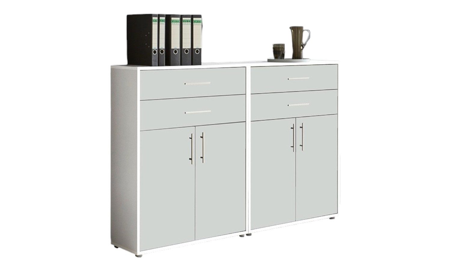 BMG Möbel Aktenschrank Office Edition (2er Set Schubkastenschrank) 168,8 x 113,6 x 33 cm, Made in Germany