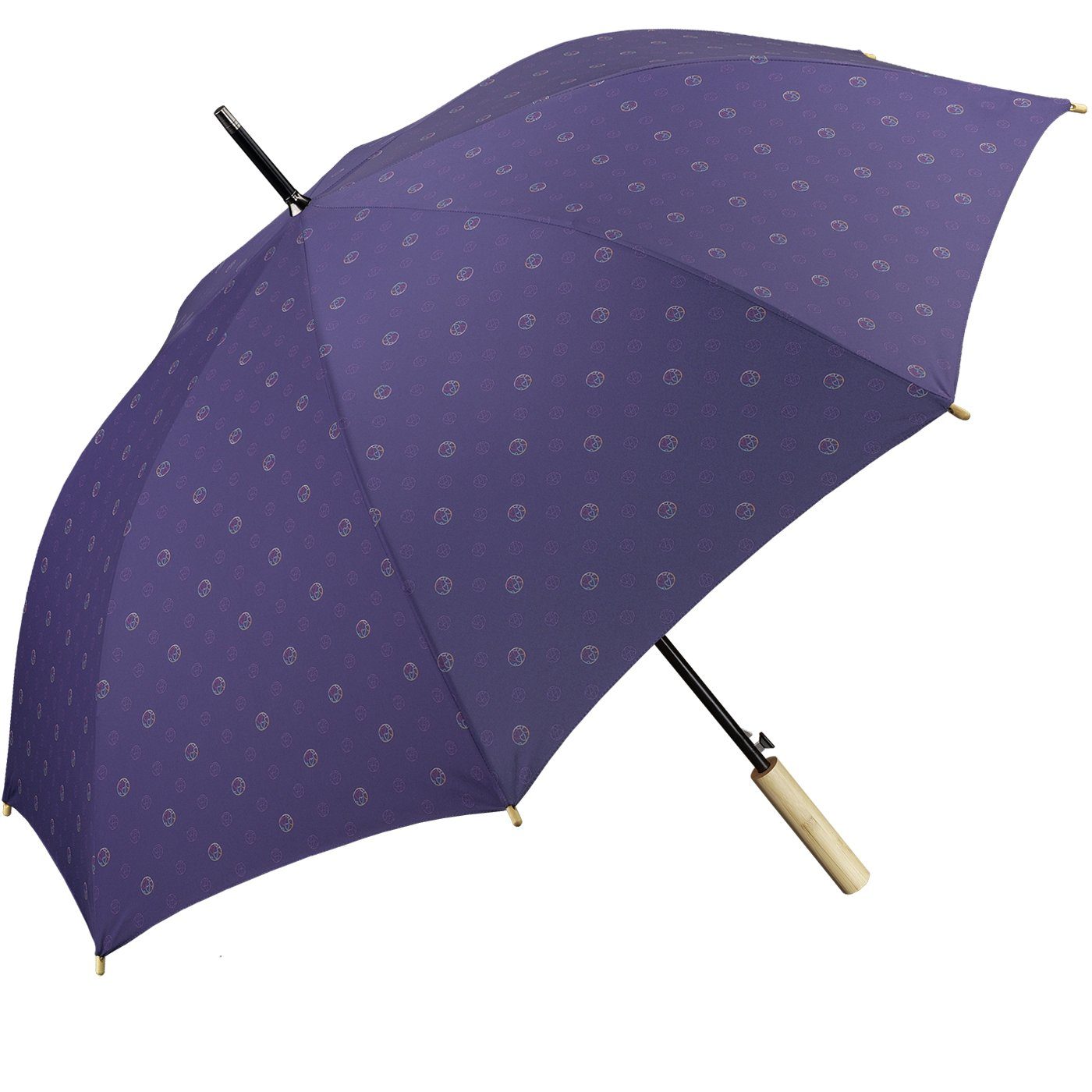HAPPY RAIN Langregenschirm Automatik Allover, die geschützt für etwas Earth Umwelt gut Schirm tun World nachhaltiger