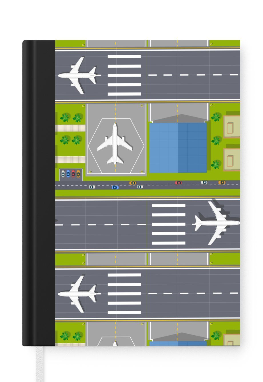 - Merkzettel, MuchoWow Flugzeug, A5, Notizbuch Design - Haushaltsbuch Tagebuch, Notizheft, Journal, Flughafen 98 Seiten,