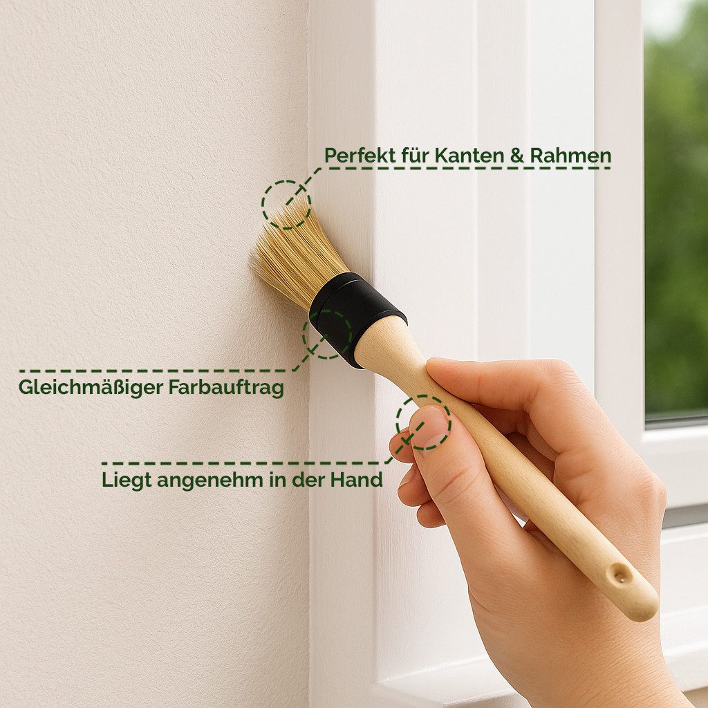 Veluxis Renovierungsset Veluxis®Pinsel-Set 10-teilig–Malerpinsel aus FSC-Holz mit Kunstborsten, Profi Malerzubehör für präzises & sauberes Streichen