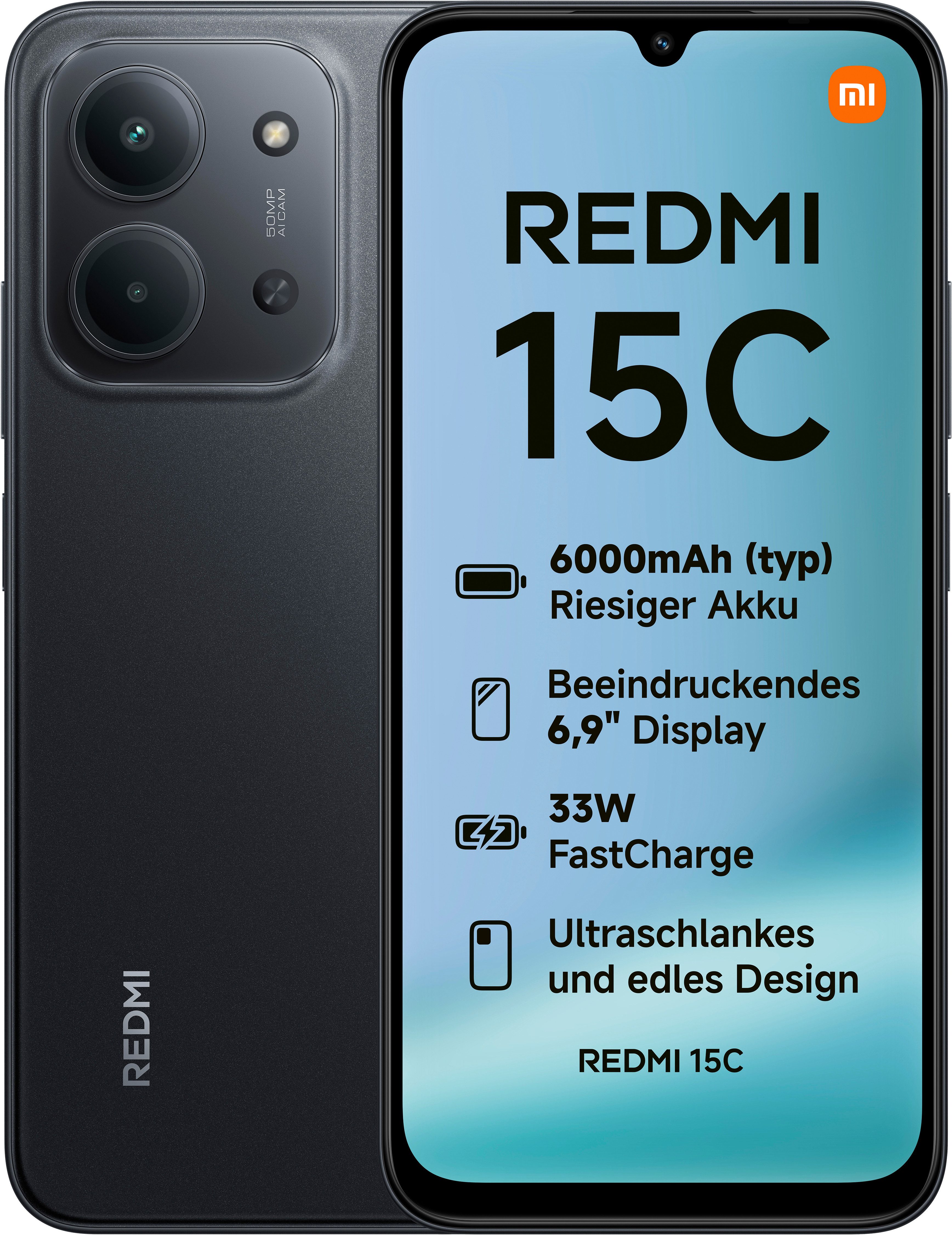 Xiaomi Redmi 15C 4+128GB Smartphone (17,52 cm/6,9 Zoll, 128 GB Speicherplatz, 50 MP Kamera)