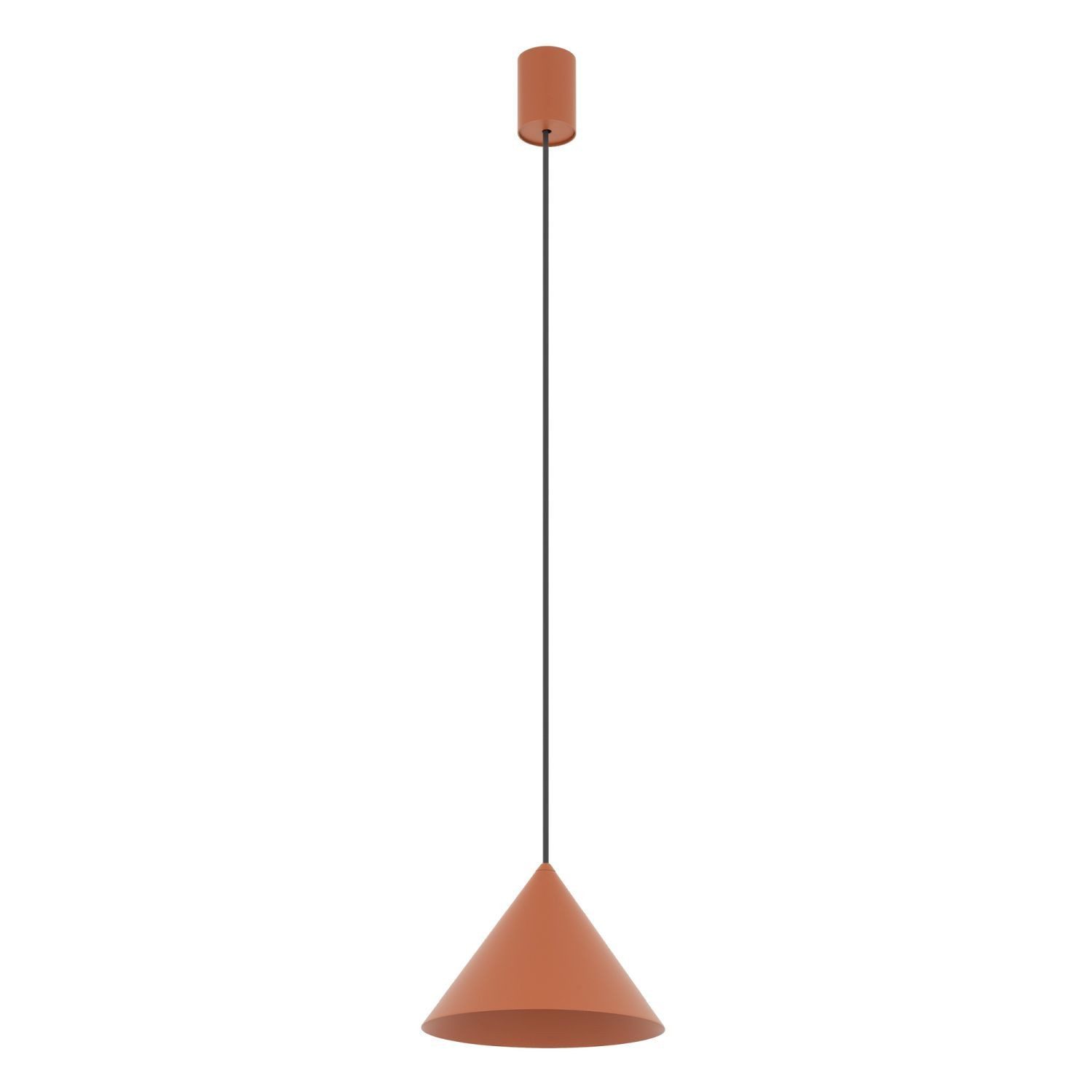 Licht-Erlebnisse Pendelleuchte ZAGON, ohne Leuchtmittel, Metall GU10 D: 20,5 cm rund H: max. 130 cm Terrakotta Modern
