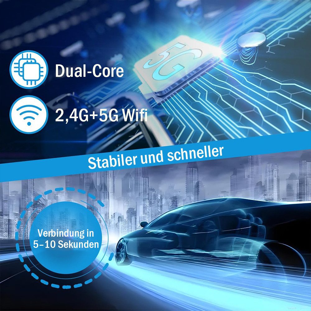 TUWENA Wireless Carplay Adapter 2-in-1 für CarPlay/Android Auto mit Type-C Adapter, Adapter Ohne Latenzzeit, Plug-and-Play, Kompatibel mit Fast Jedem Auto – Bild 5 von 5