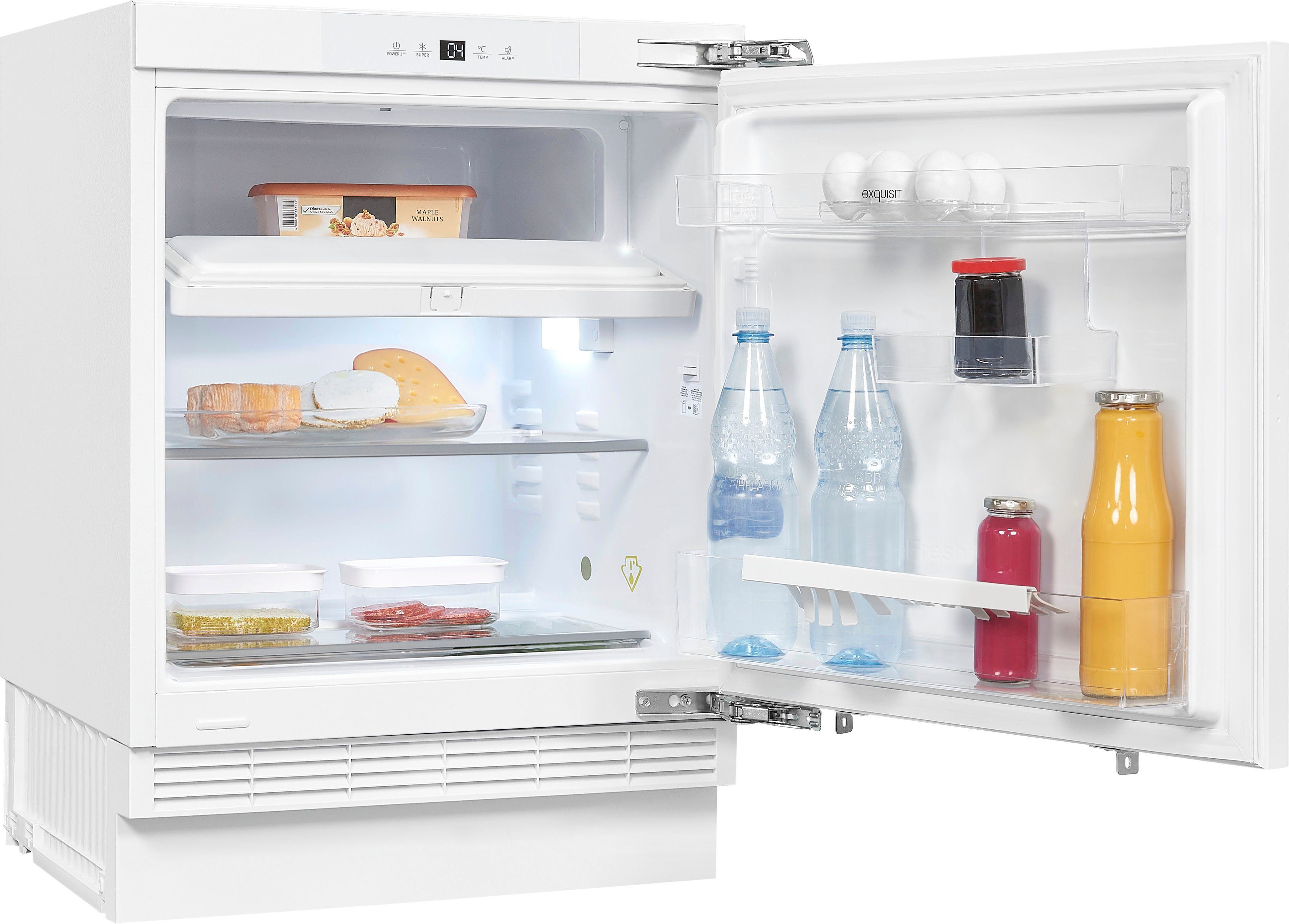 exquisit Einbaukühlschrank UKS130-4-FE-010D, 81,8 cm hoch, 59,5 cm breit, Ideal zum Unterbauen in die Küchenzeile für kleine Küchen, Büroküchen – Bild 3 von 5