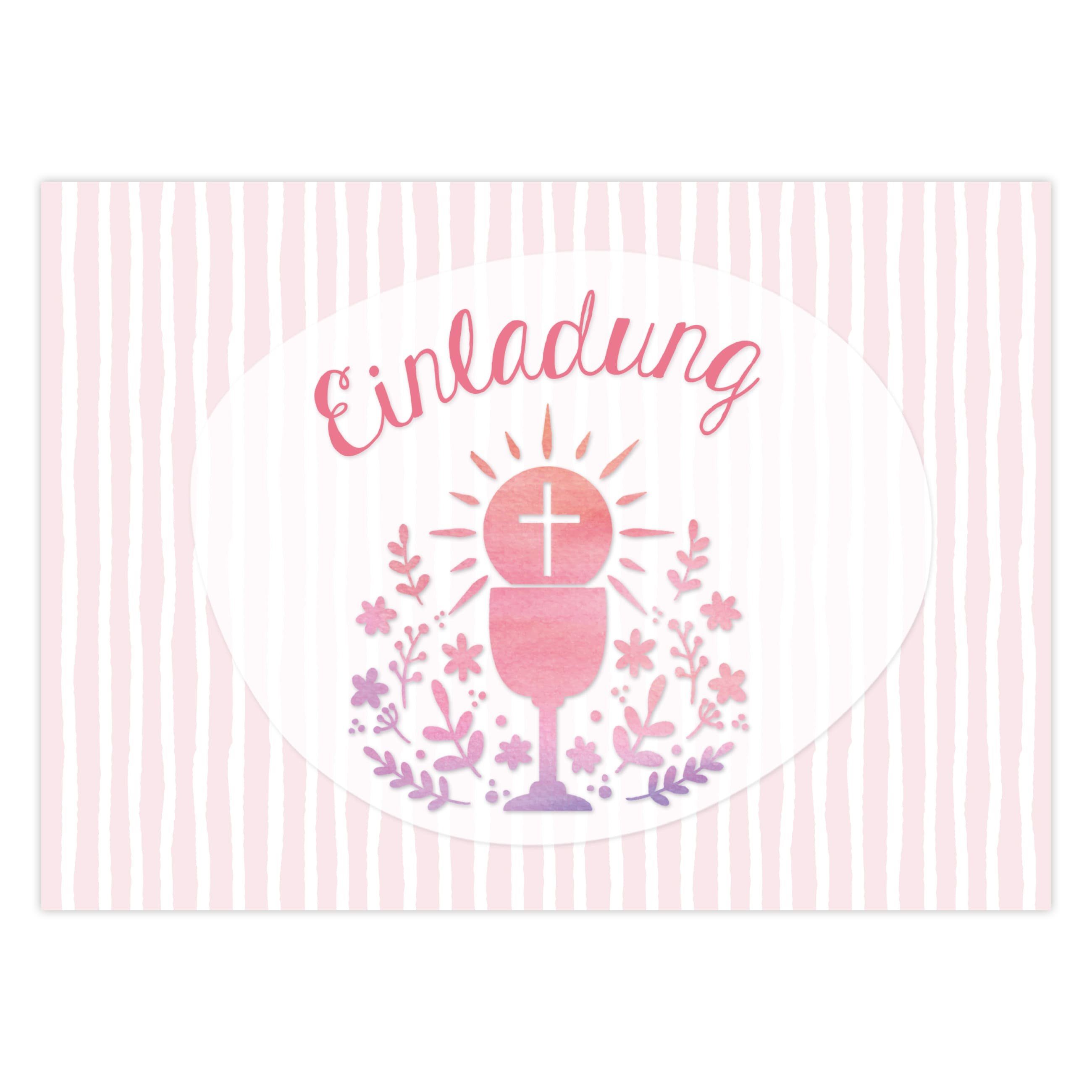 PAPIERDRACHEN Kommunionskarte 12 Einladungskarten zur Kommunion - Einladung zur Heiligen Kommunion, für Mädchen und Jungen -hochwertig gedruckt in DIN A6