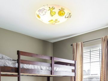 bmf-versand Deckenleuchte Deckenleuchte LED Kinderzimmer Deckenlampe Mädchen Junge Baby, inklusive Leuchtmittel, LED wechselbar, Warmweiß, Tier, Motiv, Zoo, Kinderzimmerlampe, Kinderzimmerleuchte, Babyzimmer
