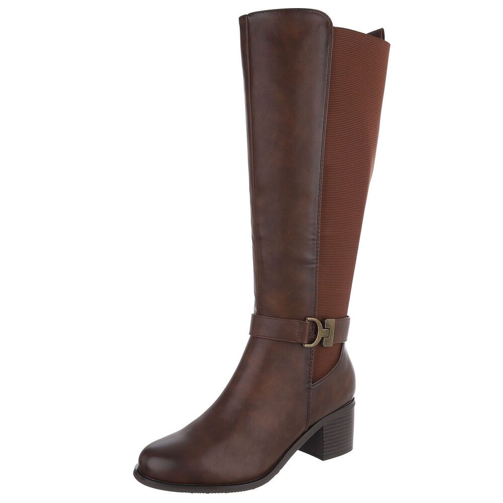 Ital-Design Elegante Damen-Stiefel mit Blockabsatz für Alltag und Freizeit günstig online kaufen