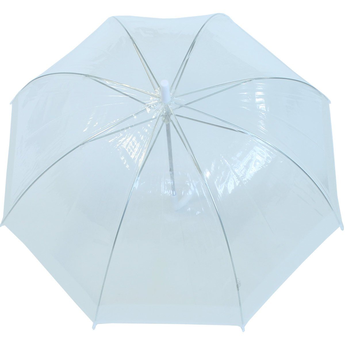 Borte, Langregenschirm durchsichtig transparent mit RAIN durchsichtig HAPPY Glockenschirm
