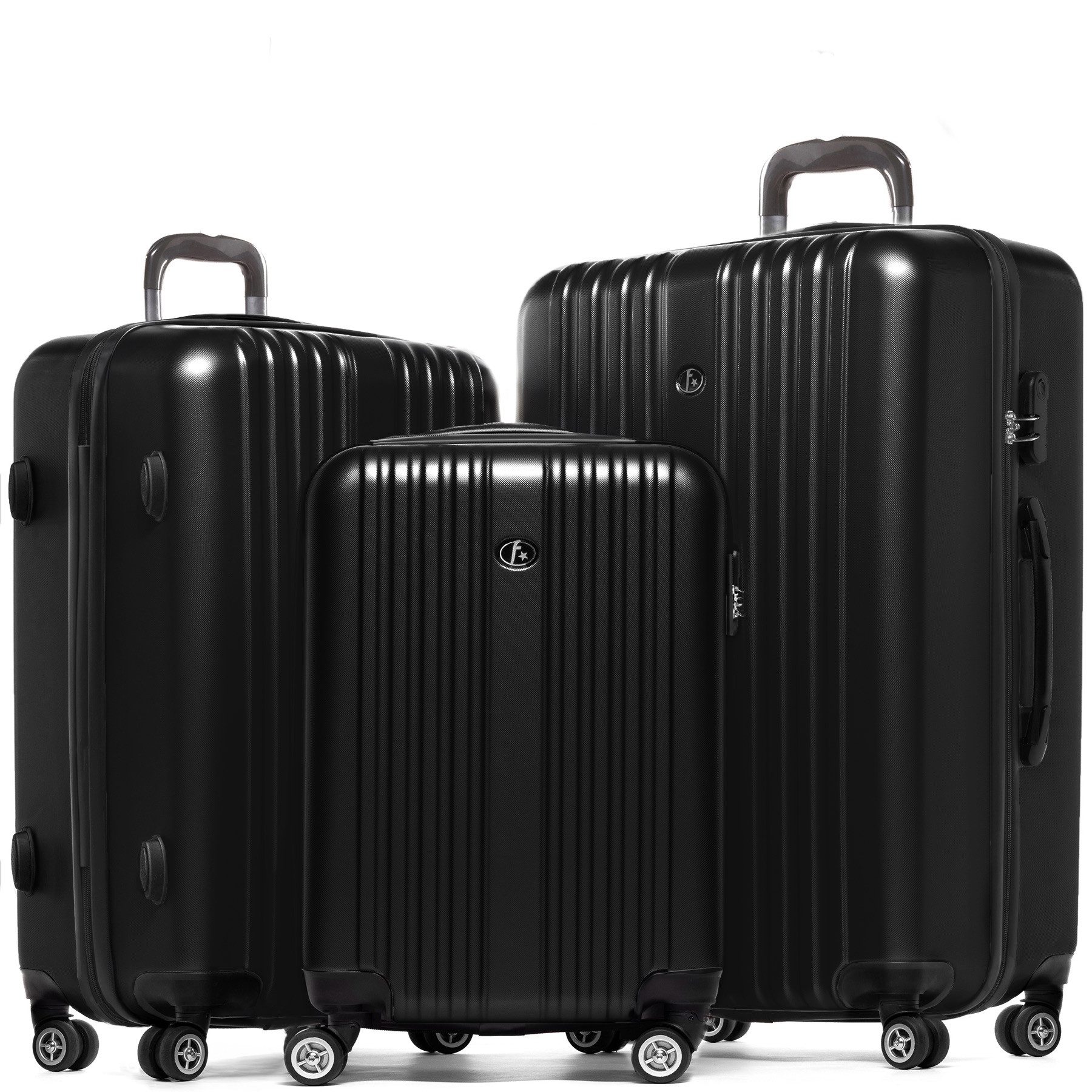 FERGÉ Kofferset Hartschale 3 teilig Koffer Set TOULOUSE, 4 Rollen, (3er Kofferset stabil und leicht mit Zahlenschloß, 3 tlg., Hartschalen-Trolley Set 3 Größen Handgepäck Koffer M XL), Trolley 3er Koffer Set, Reisekoffer 4 Rollen, Premium Rollkoffer