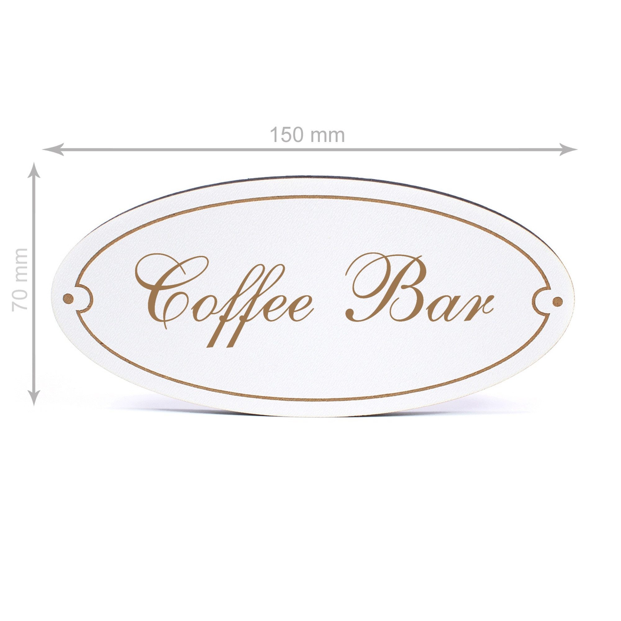 Dekolando Hinweisschild Türschild Oval - Coffee Bar - Schild 15 x 7 cm - Schilder Türschilder, (1 St)