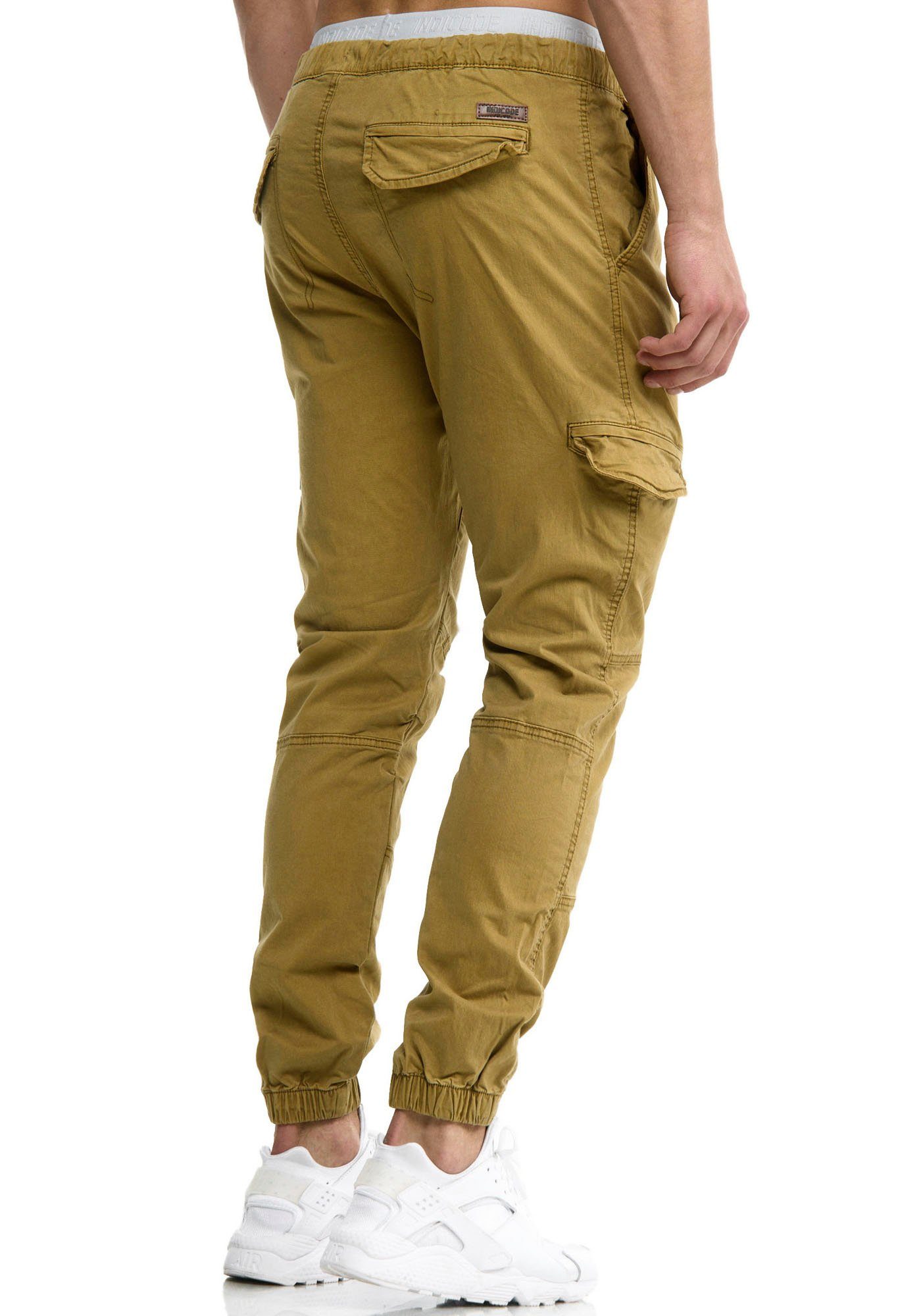 Indicode Cargohose INLevi mit seitlichen Cargotaschen und elastischen Bündchen