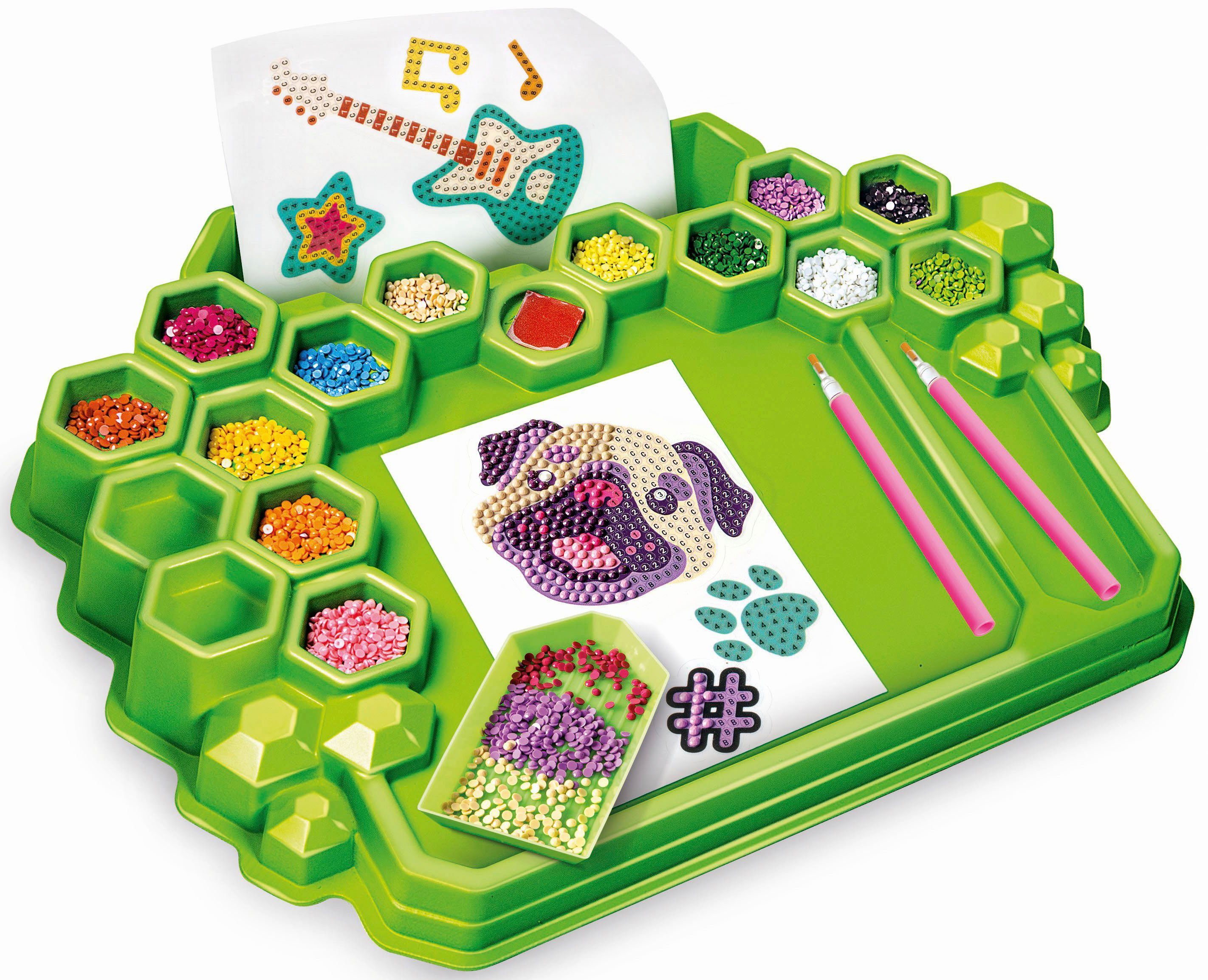 Clementoni® Kreativset idea! Funkelnde 3D-Sticker, Made in Europe