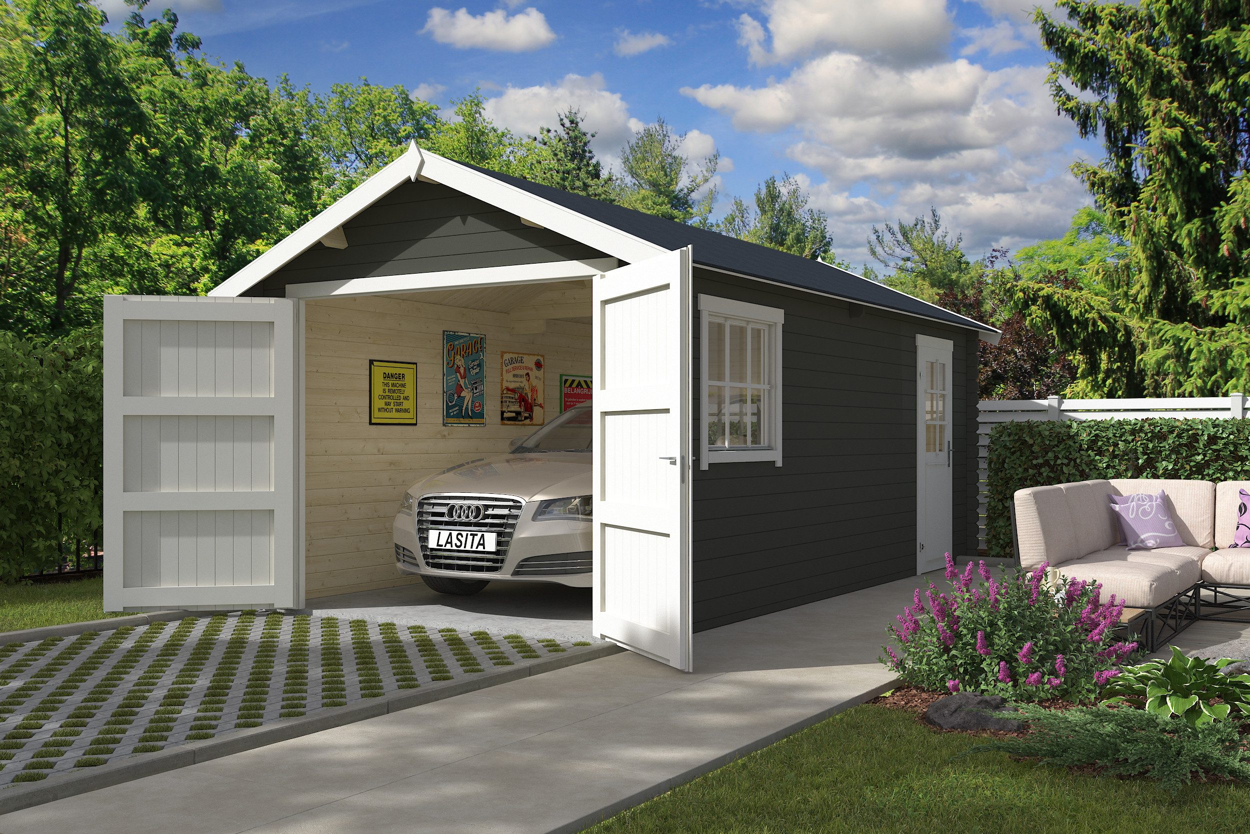 Nordic Holz Garage Dillon, BxTxH: 340x580 cm