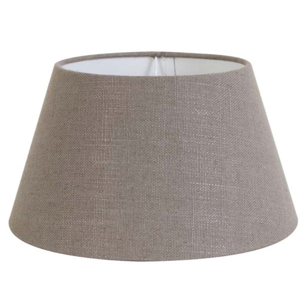 Dirk Davids Leuchten GmbH Lampenschirm Lampenschirm Rund in Leinen Leber für Tischleuchte Tischlampe 35-25-19, Elegantes Design für jeden Stil