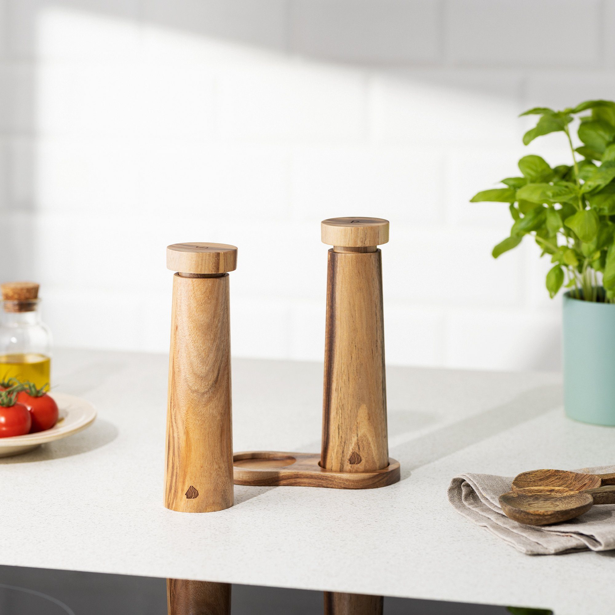 Navaris Gewürzbehälter Salz und Pfeffer Mühle Set - Gewürzmühle Grinder Str günstig online kaufen