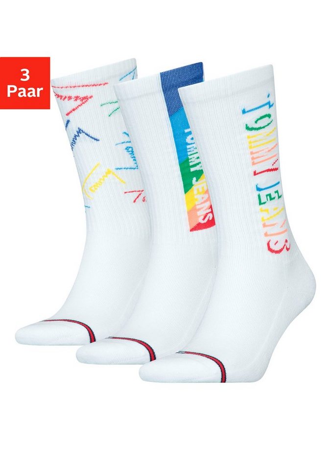 Tommy Hilfiger Socken (3-Paar) mit eingestricktem Markennamen