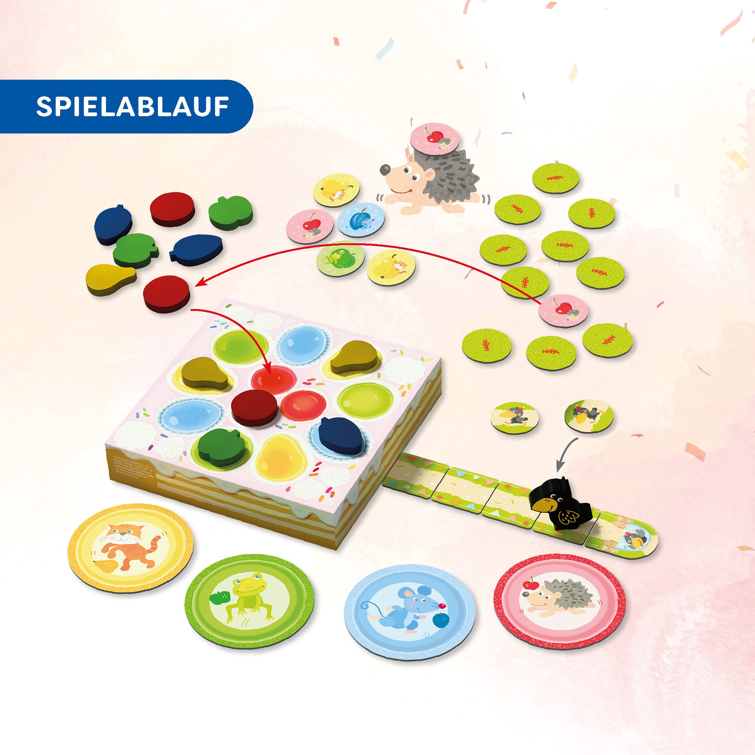 Haba Spiel Meine ersten Spiele Theos Torte, Motorikspiel, Made in Germany