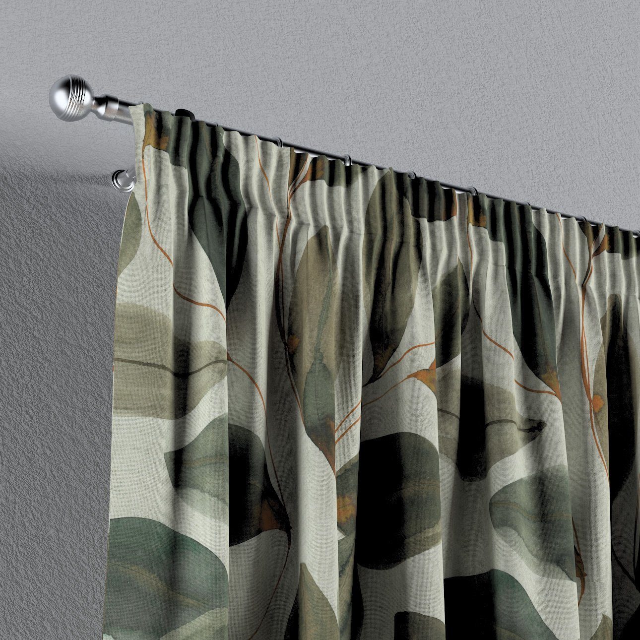 Kräuselband Abigail, Dekoria mit 130x100 Vorhang Vorhang grau-grün cm,