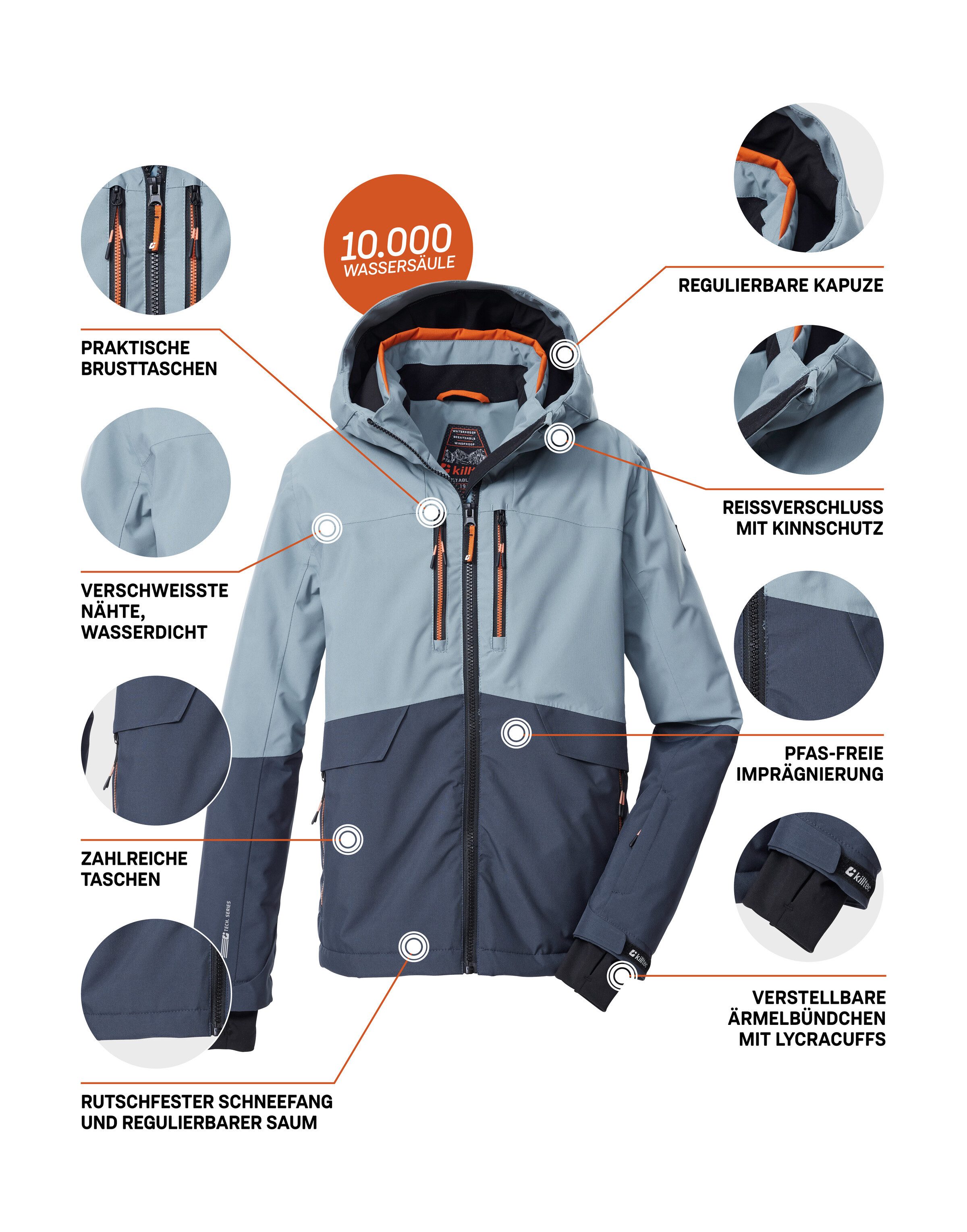 Killtec Skijacke KSW 201 BYS SKI JCKT Stylische, wasser- und winddichte Skijacke mit reflektierenden Details – Bild 5 von 5