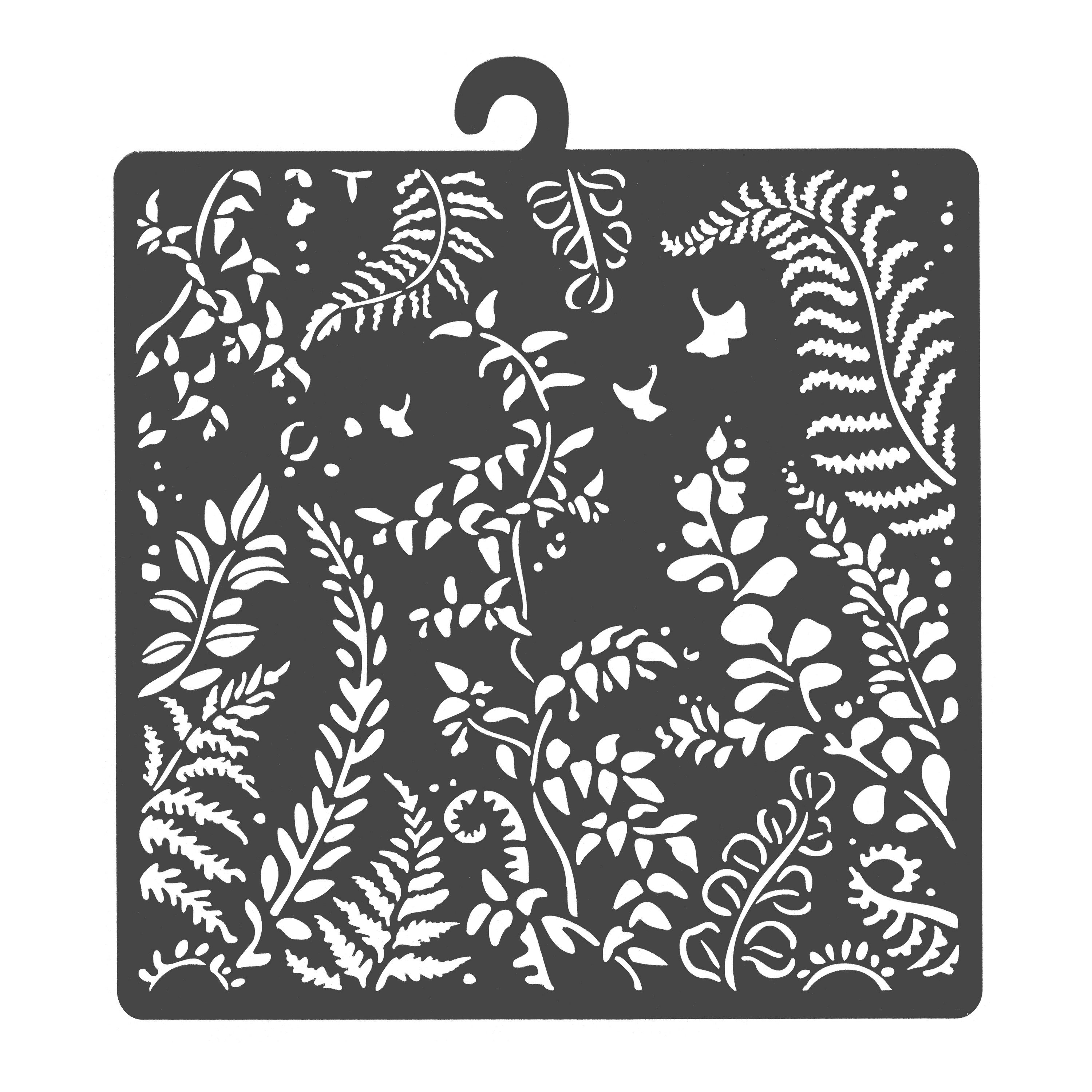 Stamperia Malschablone Schablone Woodland - Leaves Ramage, 18 cm x 18 cm