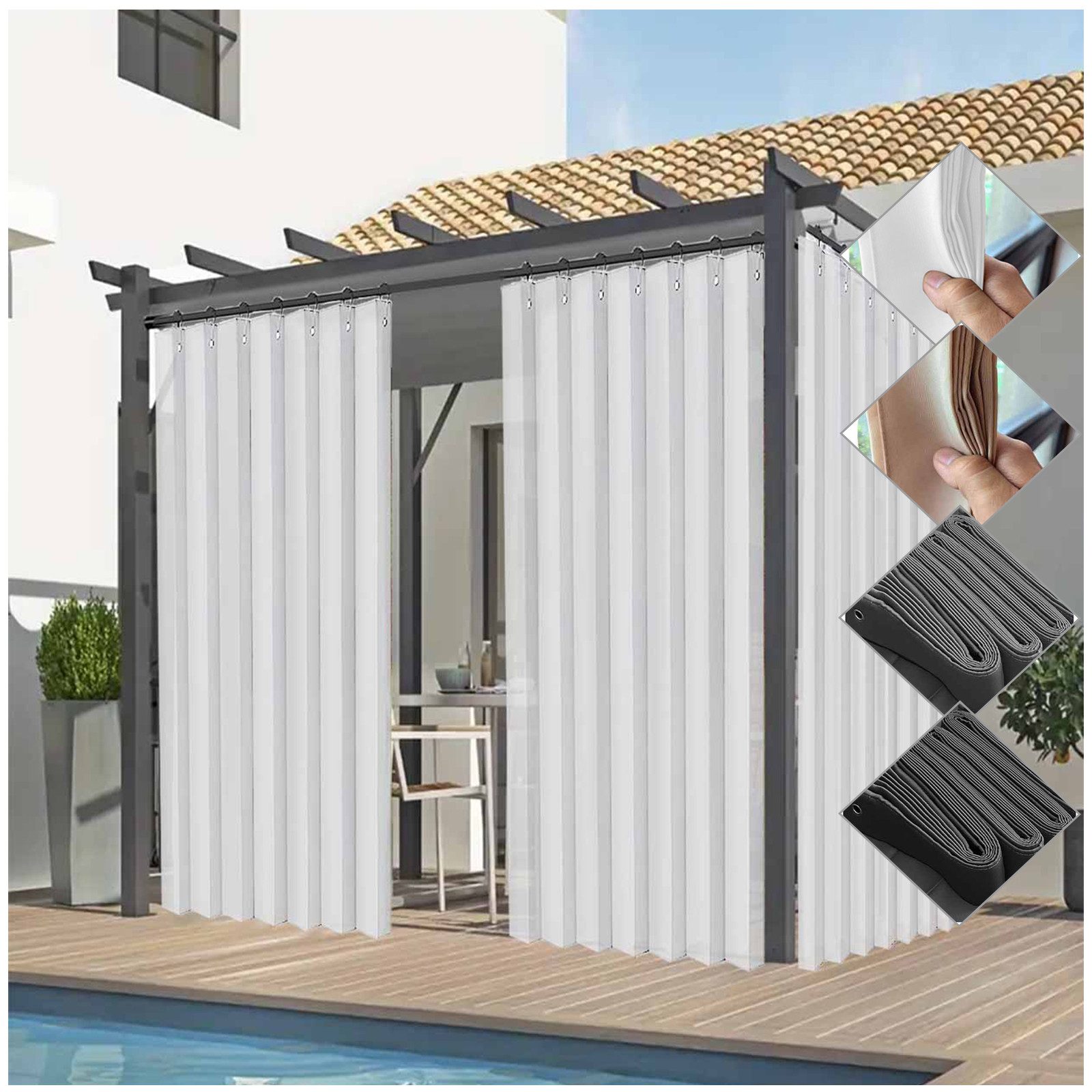 Jibenhome Outdoorvorhang Sichtschutz Vorhang Raumteiler, Wasserdicht günstig online kaufen