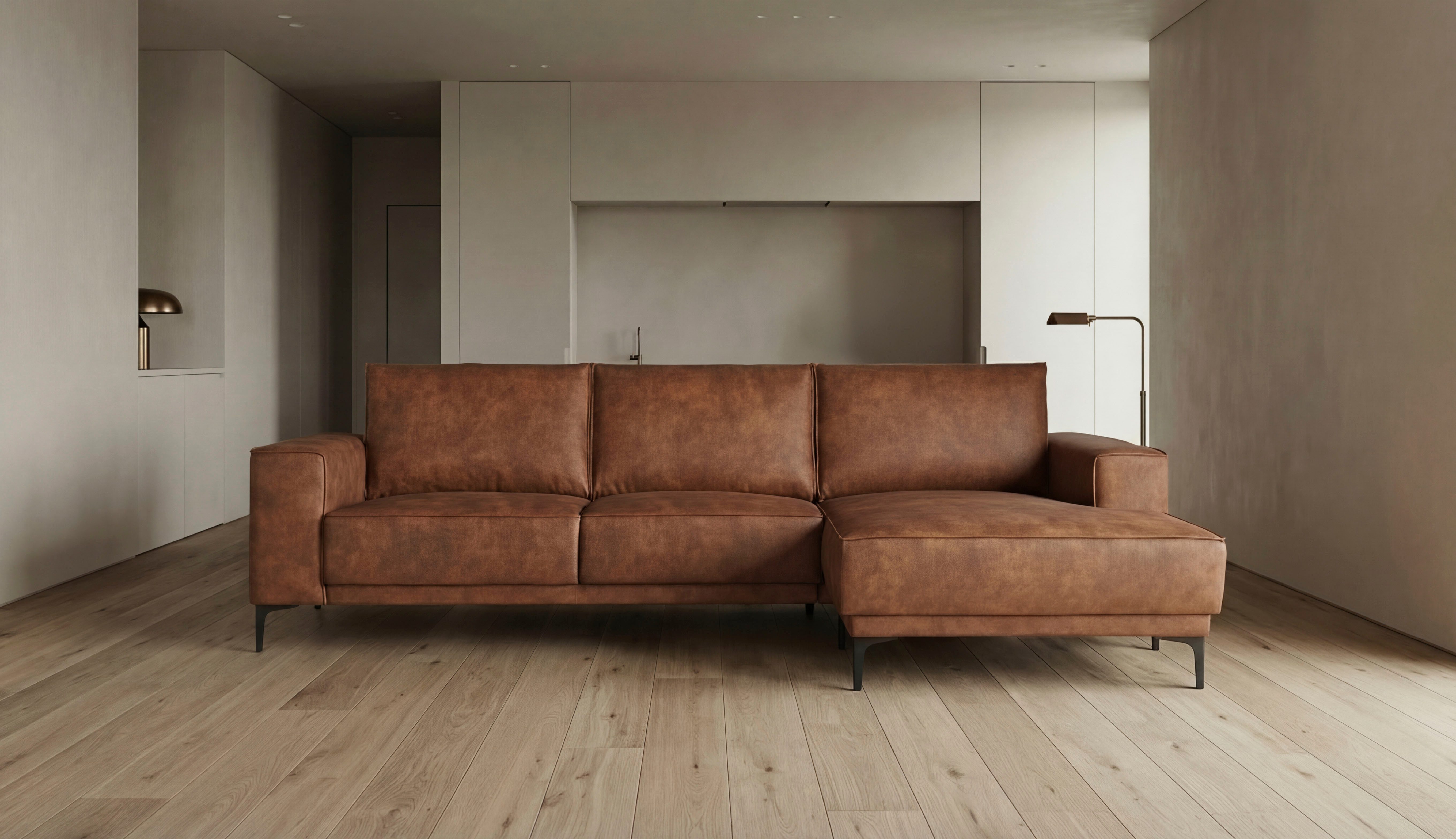 OTTO home Ecksofa OLAND Luxus-Microfaser L-Form, B: 280 cm, Skandi-Design