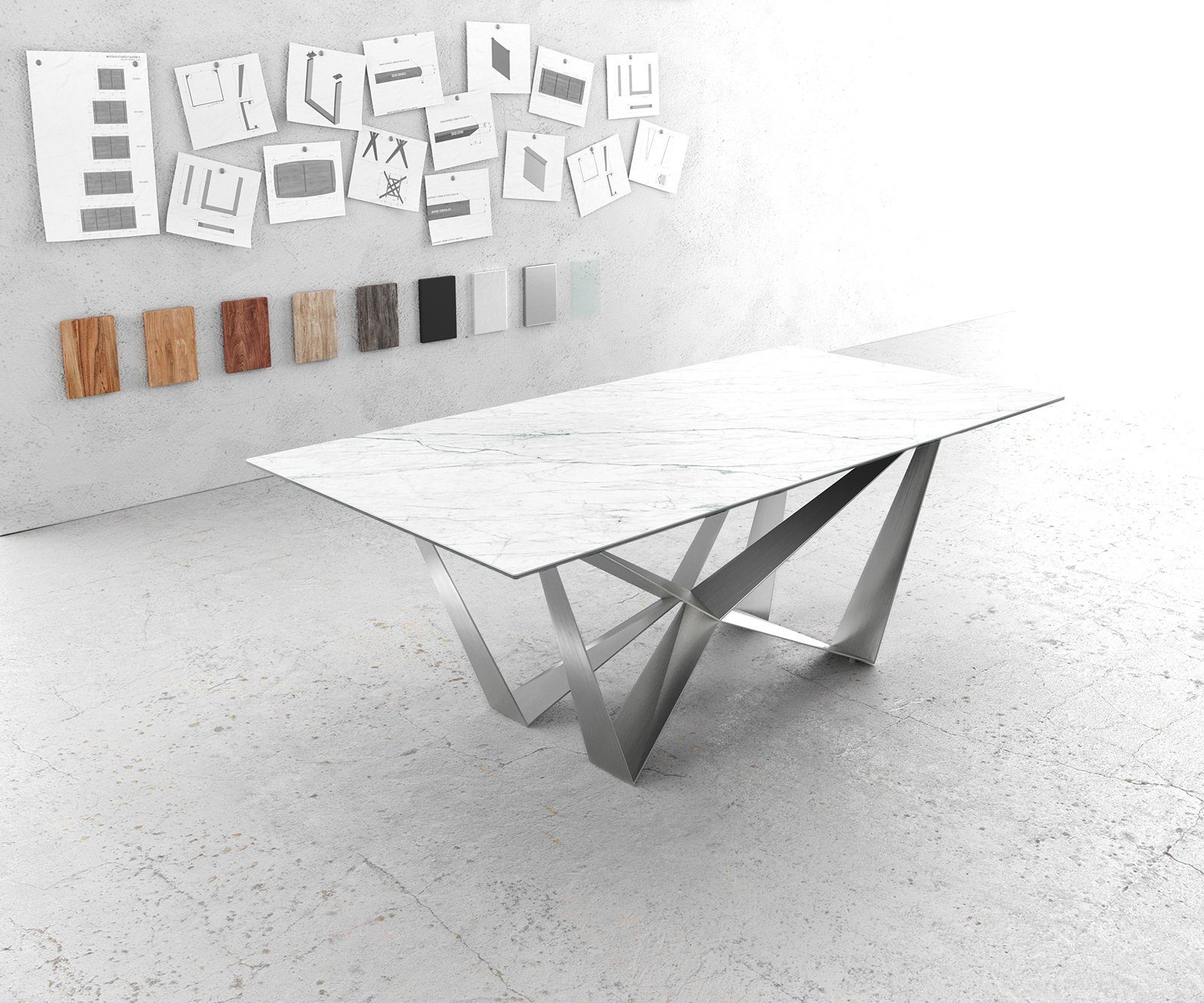 DELIFE Esstisch Edge, Keramik Laminam®Statuarietto Weiß günstig online kaufen