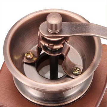 leben Kaffeemühle Kaffeemühle, braune Retro-Handkaffeemühle, Eisenmarke, tragbar, 20,00 g Bohnenbehälter, Kaffeemühle im antiken Design, Kaffeebohnen-Espressomühle, Edelstahl