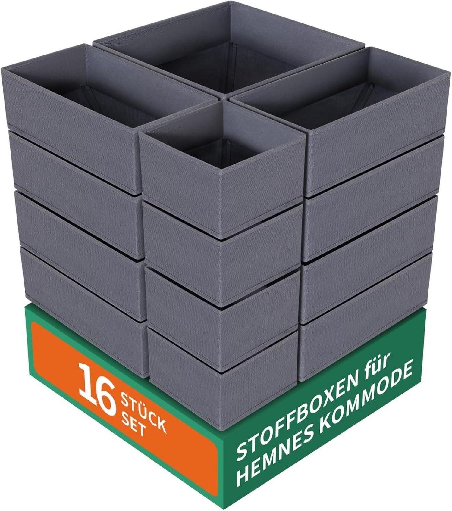 Schubladeneinsatz Hemnes Organizer 16-teilig faltbar waschbar grau