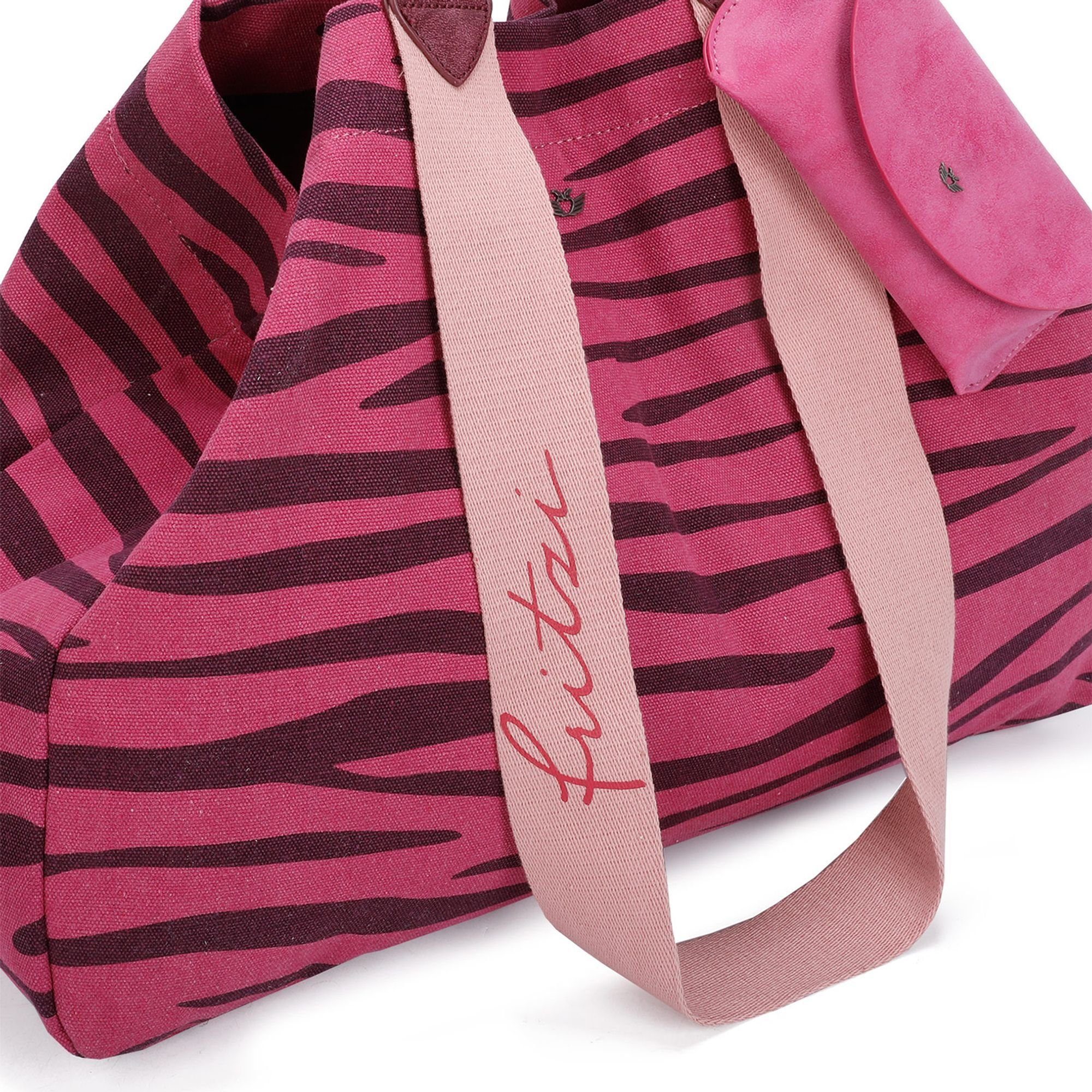 Shopper pink Preußen aus zebra Baumwolle Izzy, Fritzi
