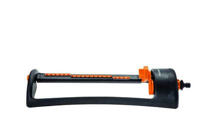 Fiskars Bewässerungssystem Viereck-Sprinkler L, wassersparender Sprinkler für grosse Gärten, Viereck-Sprinkler, Metallfuß, herausnehmbarer Wasserfilter, langlebig