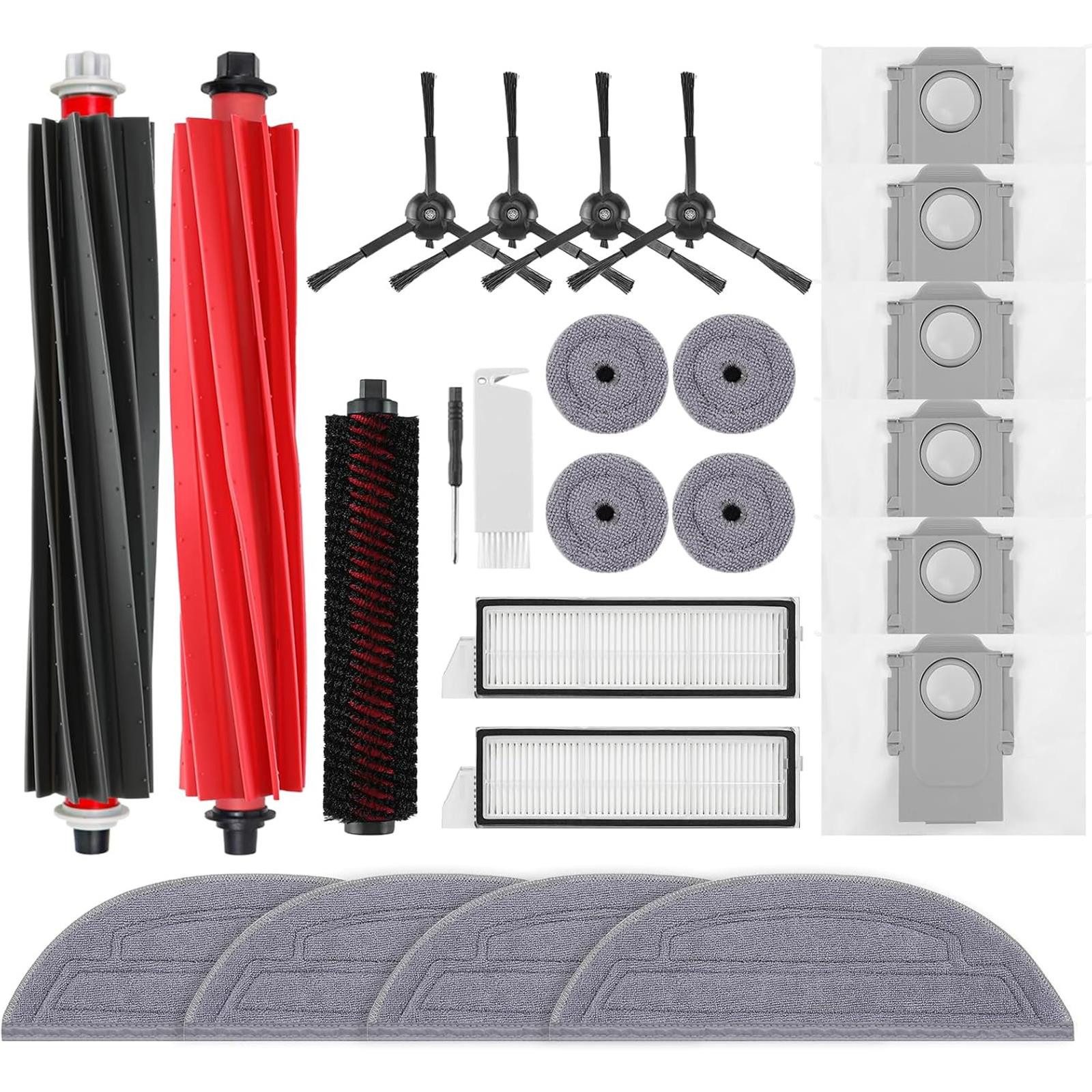 VERCO Reinigungsbürsten-Set Reinigungskit für Roborock, S8 MaxV Ultra, (25-tlg), Ersatz Teile Set Wartungskit Filter Seitenbürste Zubehör Bürste