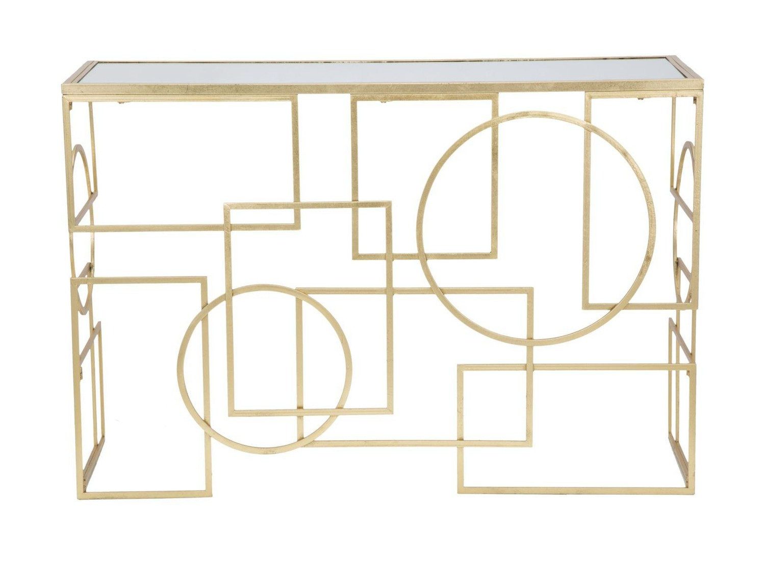 Natur24 Beistelltisch Console Marie Konsole 120 x 41 x 81 cm Metall Gold