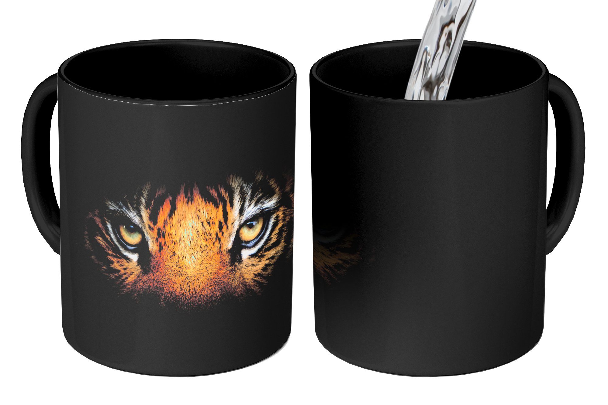 Auge Kaffeetassen, Zaubertasse, - Tier, - Geschenk Tasse Tiger Teetasse, MuchoWow Keramik, Farbwechsel,
