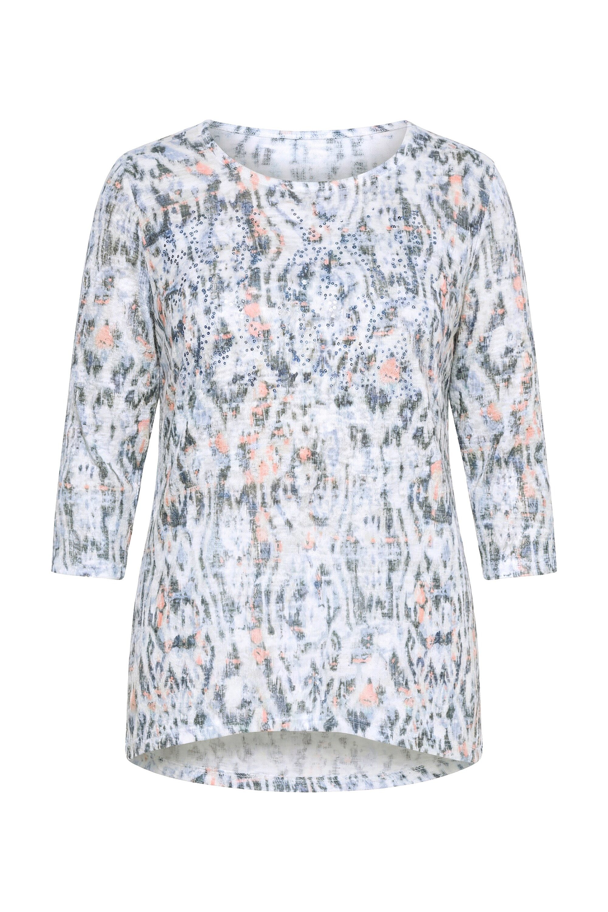 T-Shirt T-Shirt A-Linie Ausbrenner-Jersey Glitzersteinchen