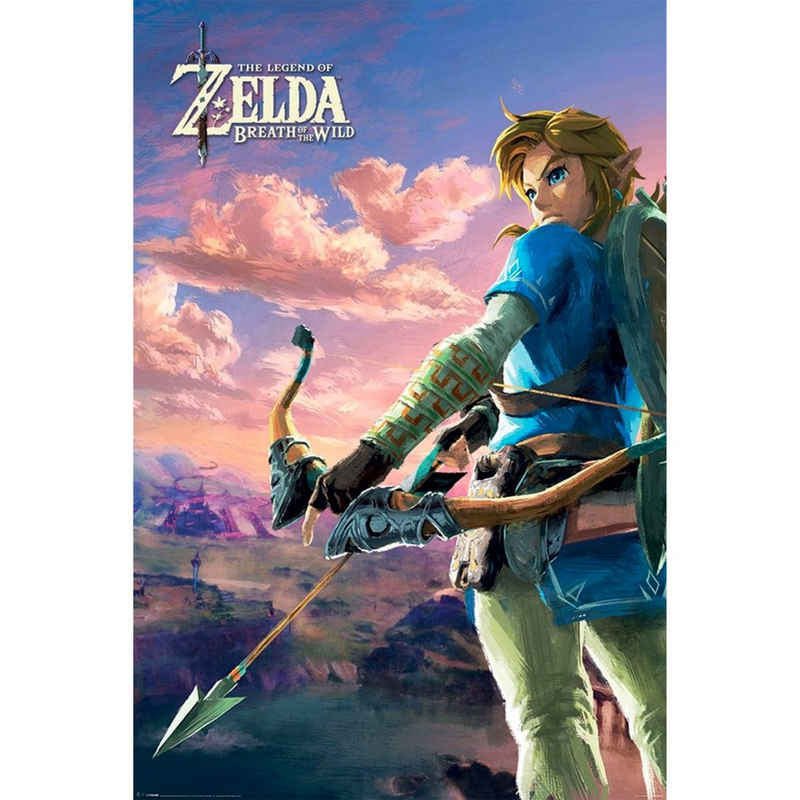 Hole in the Wall Poster BOTW Hyrule Scene Landscape - The Legend of Zelda, Hyrule Scene Landscape